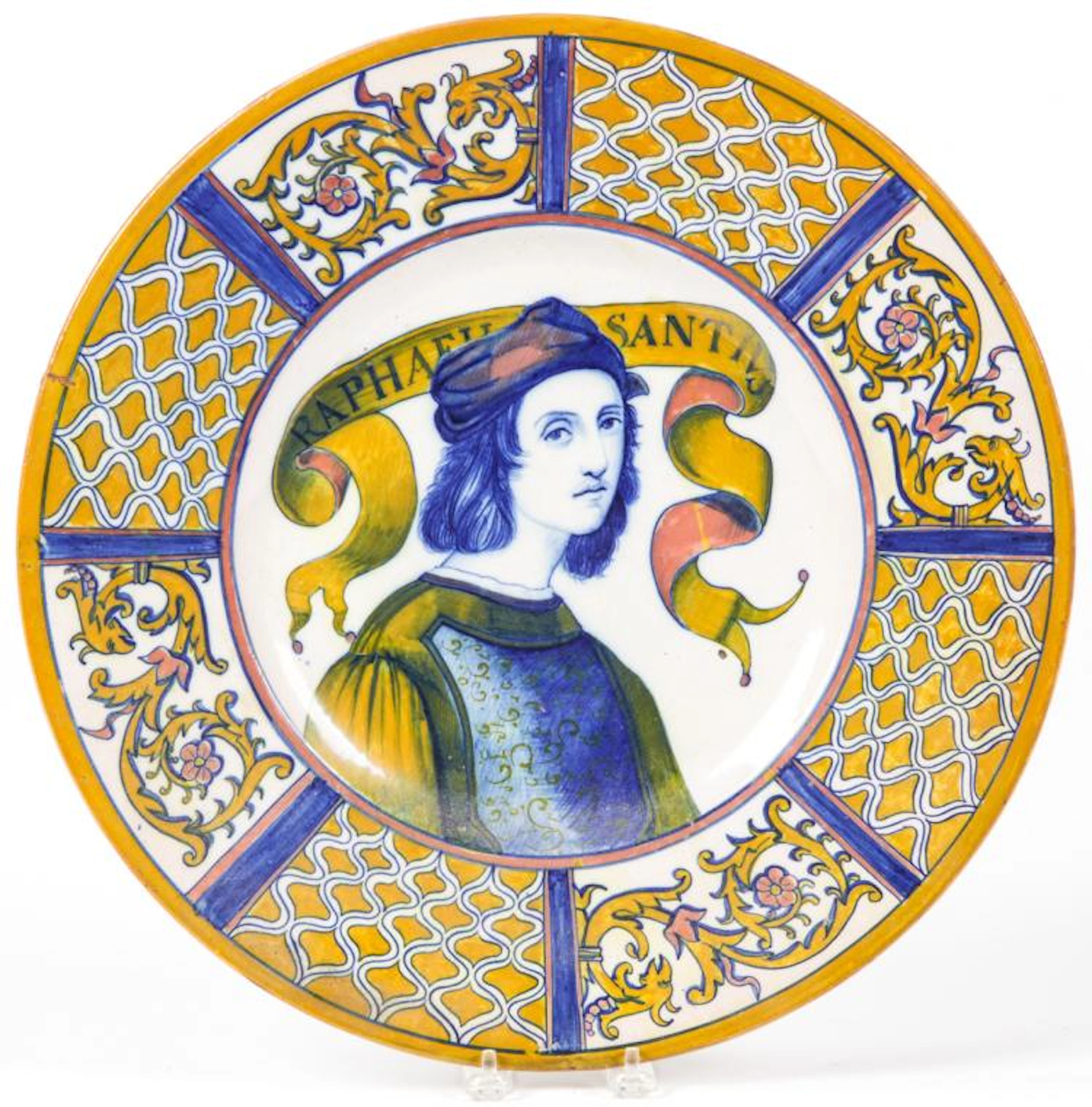 Antique "Raphael" Maiolica Earthenware Charger