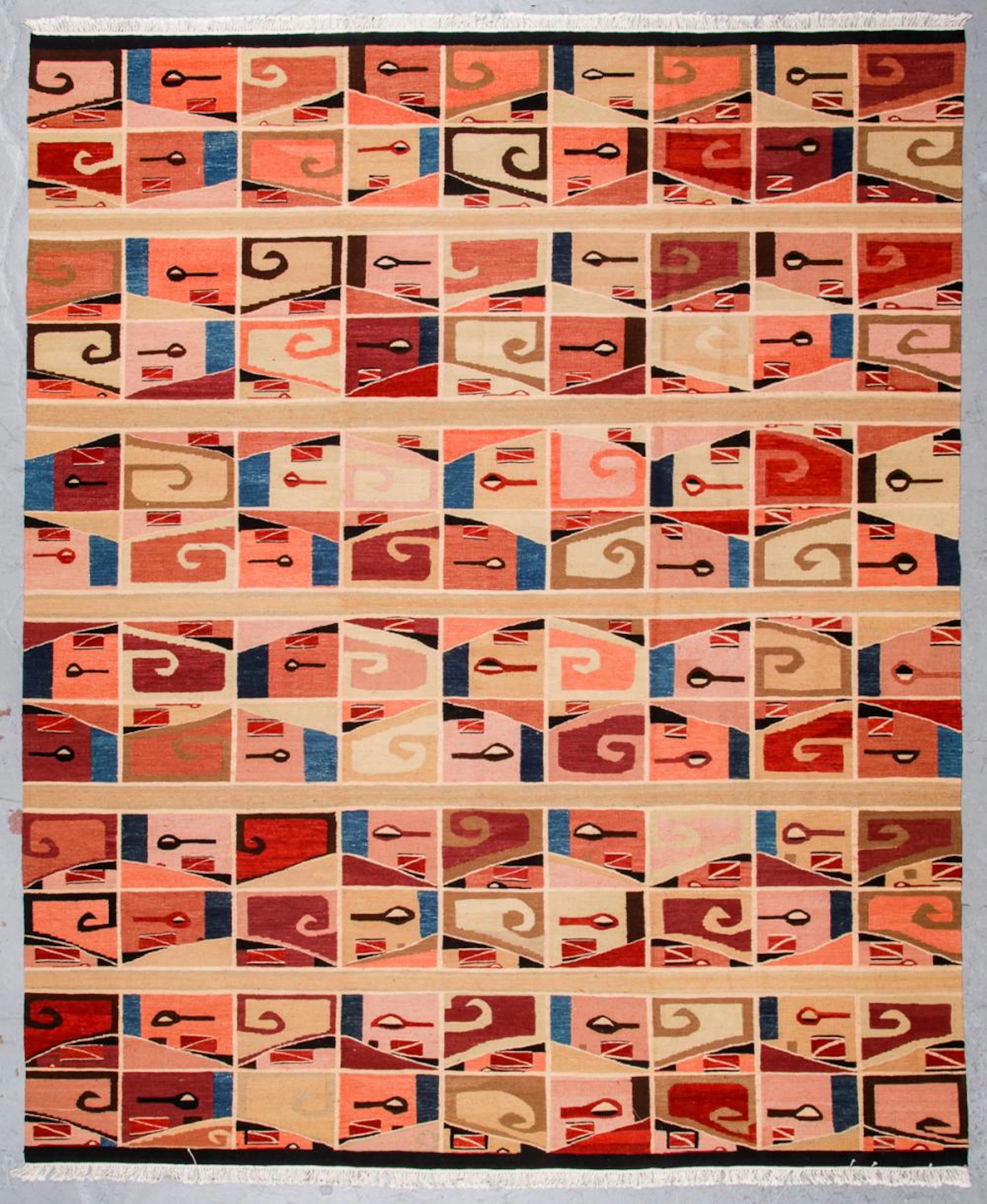 Pre-Columbian Style Wool Kilim: 8' x 9'10''