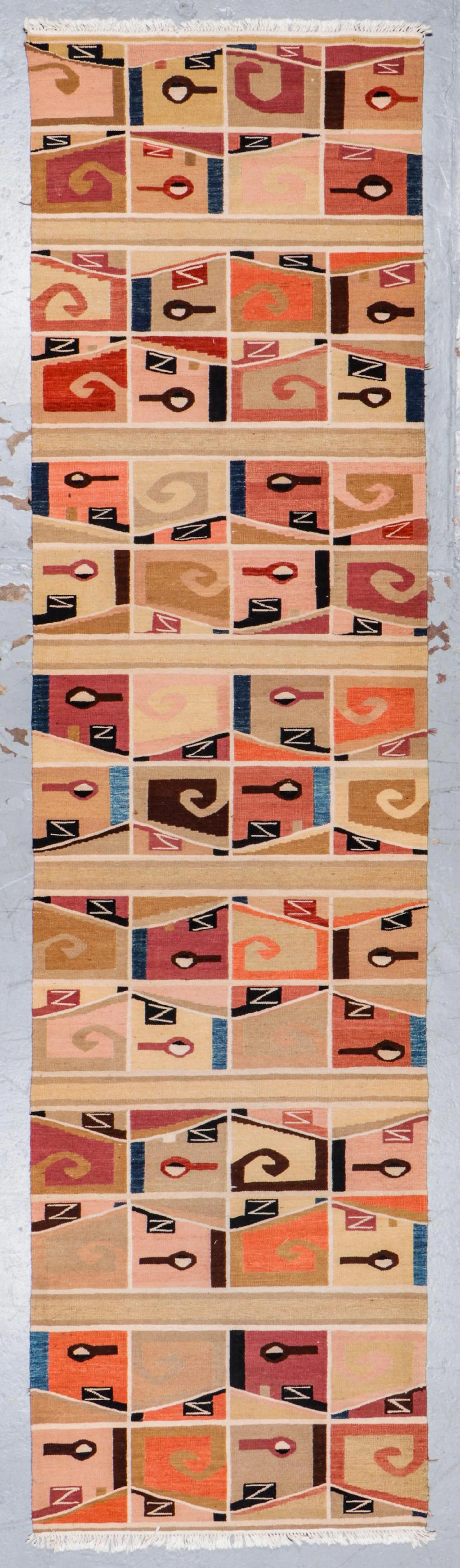 Pre Columbian Style Kilim: 3'1'' x 11'10''