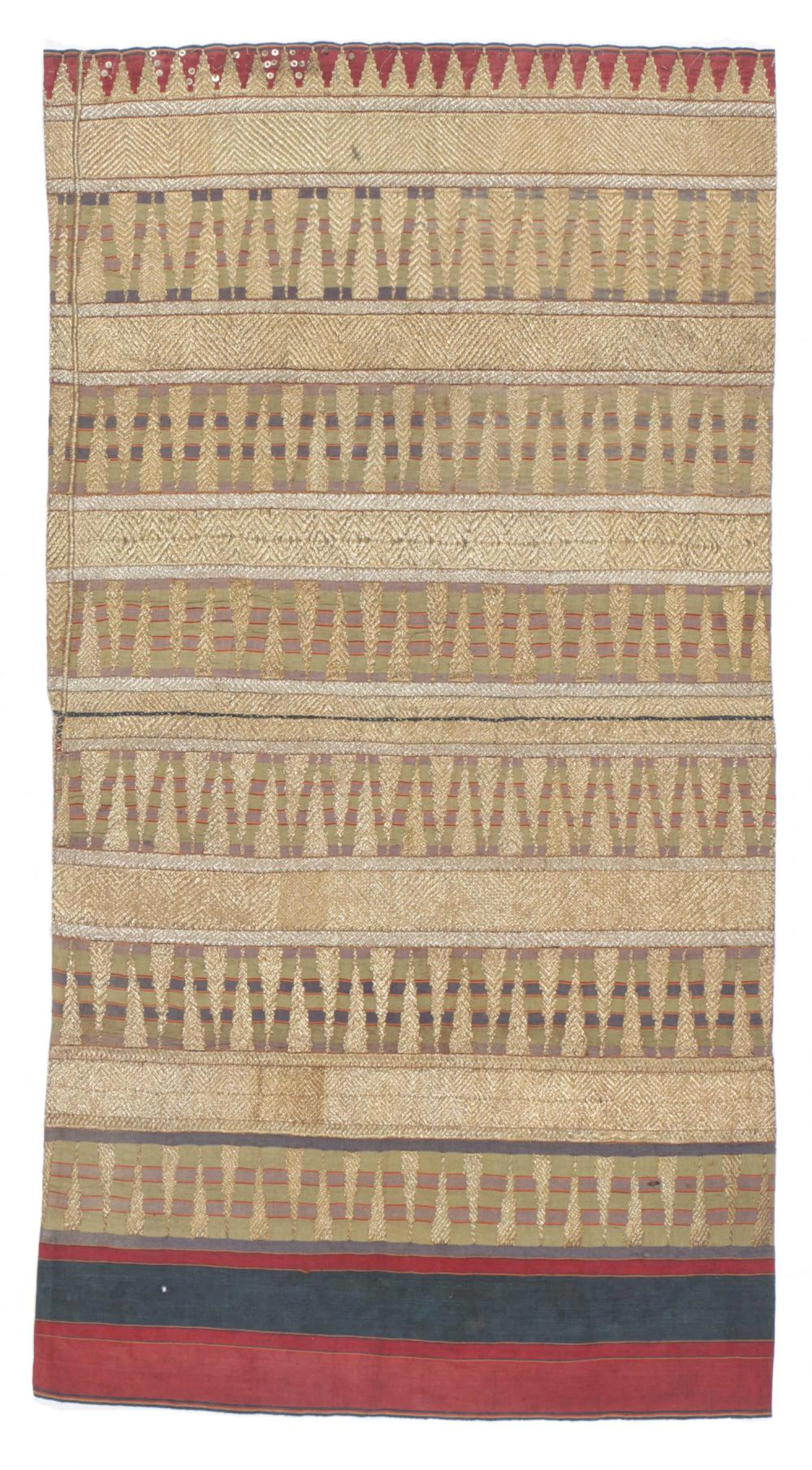 Antique Ceremonial Tapis with Gold Thread