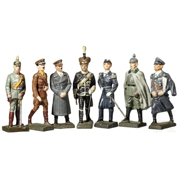 Seven Lineol personality figures - Hitler, Goering, Ludendorff ...