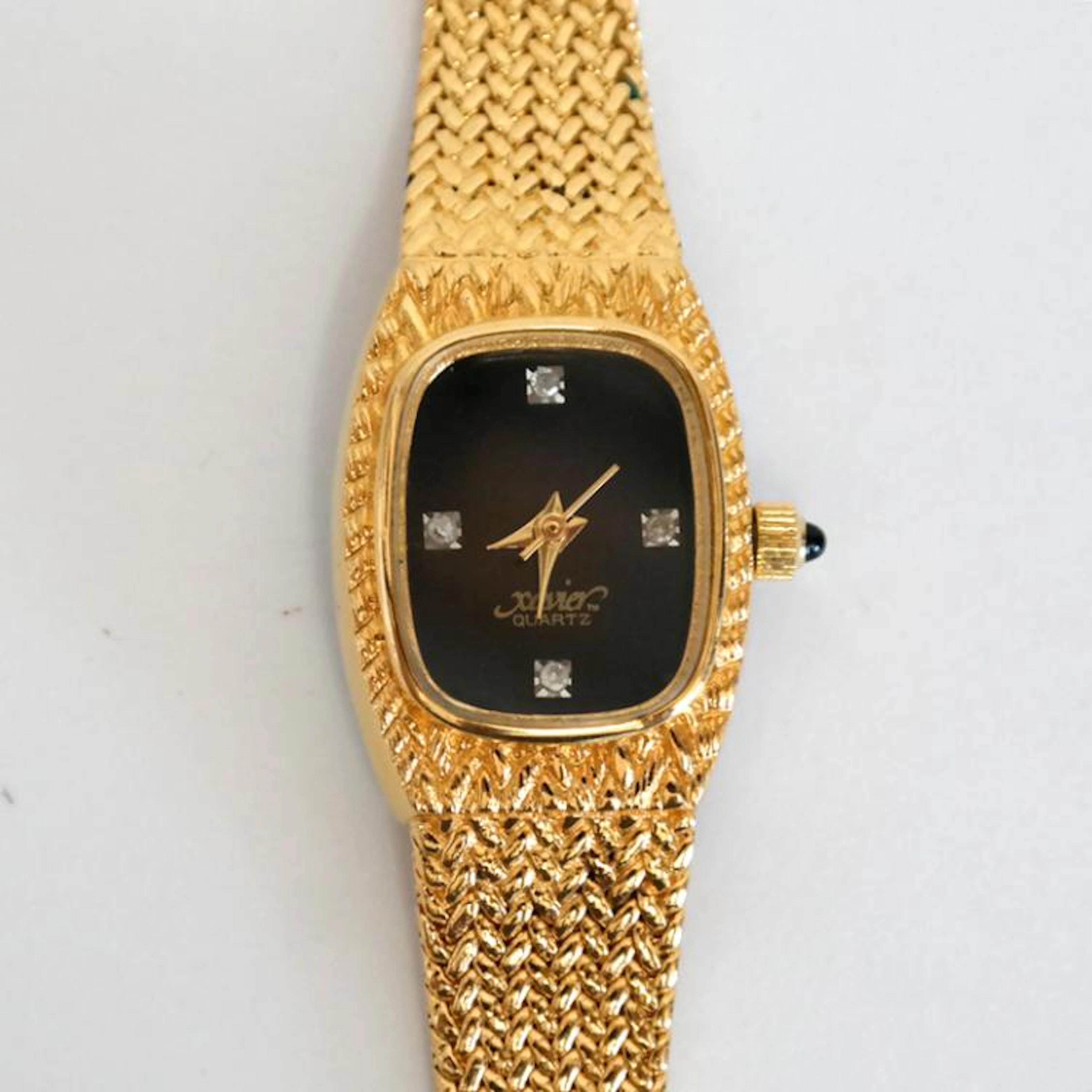 Gold plated ladies watch XAVIER tm Quartz with diamond...