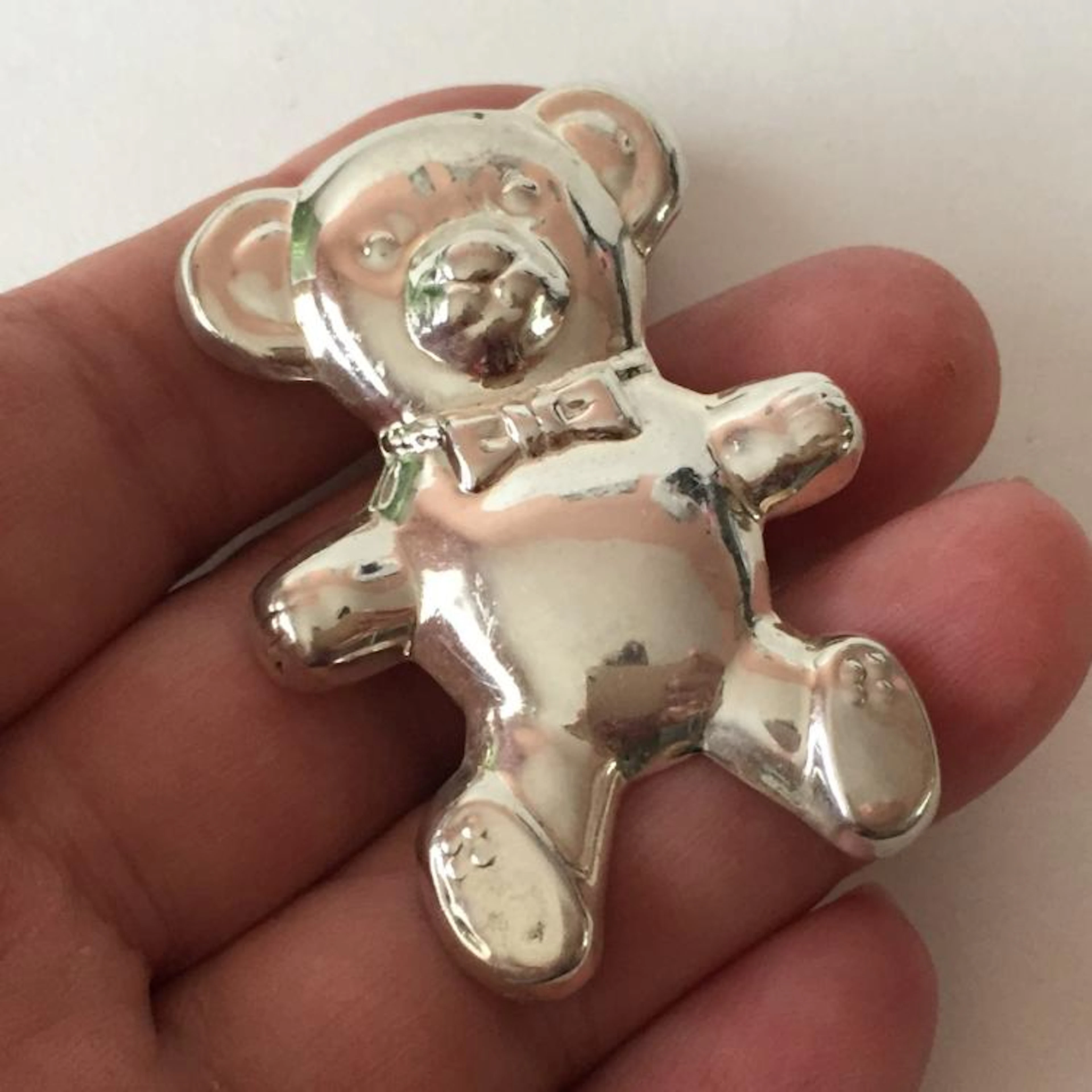 THAILAND: Sterling silver TOY BEAR shaped brooch