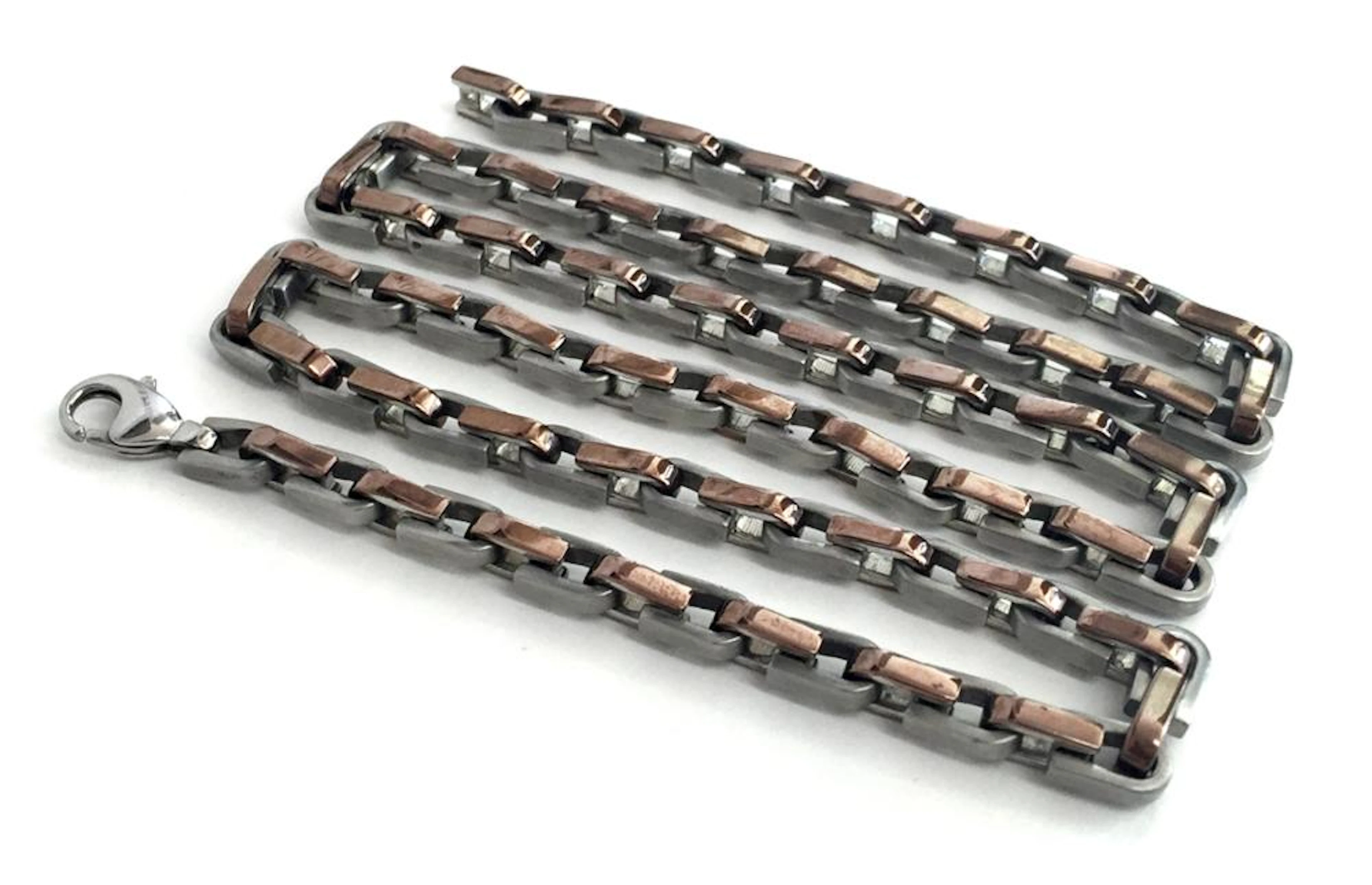 Stainless steel two tone (pink gold plated) 5.5 mm...
