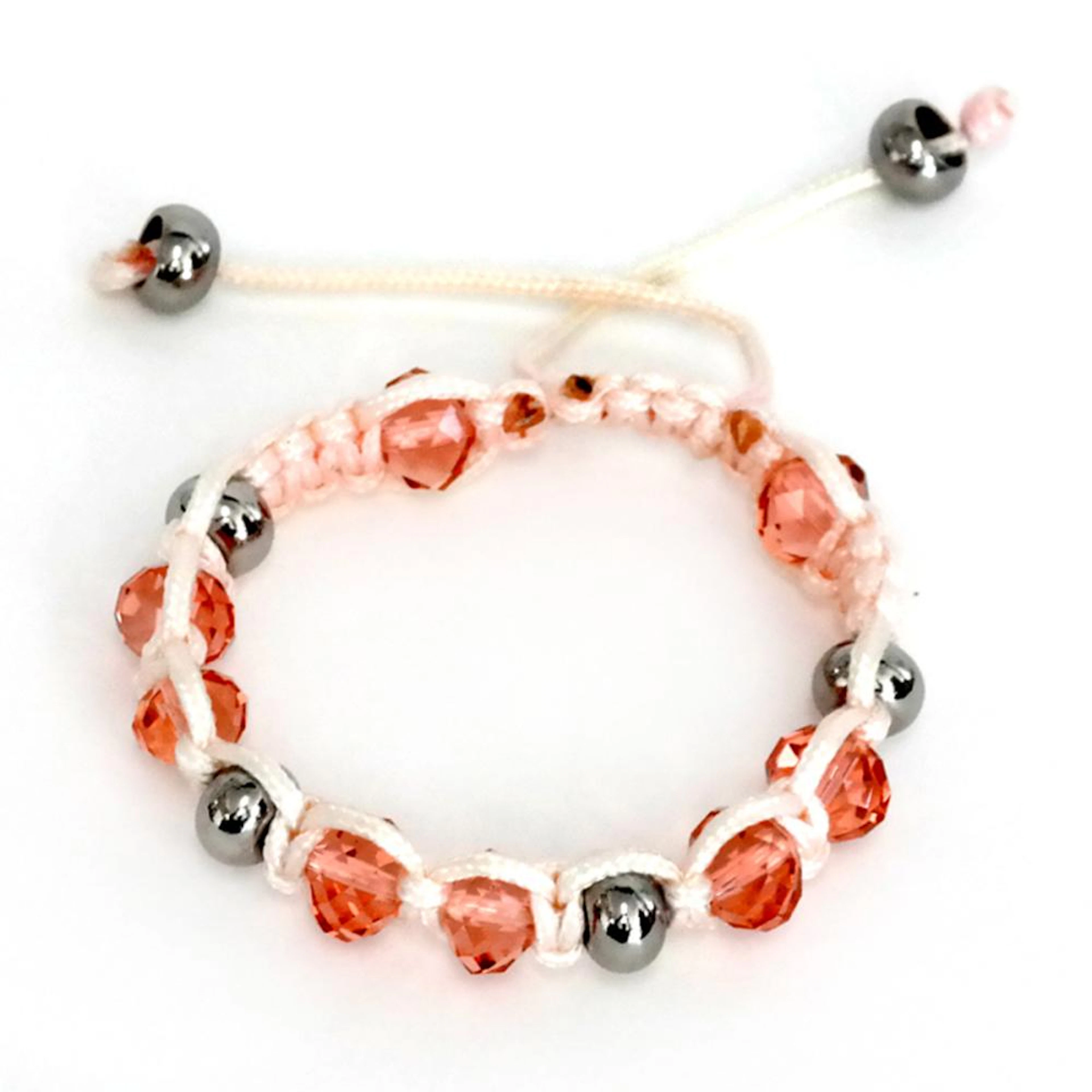 Pink kunzite color faceted 10 mm stones and silver tone...