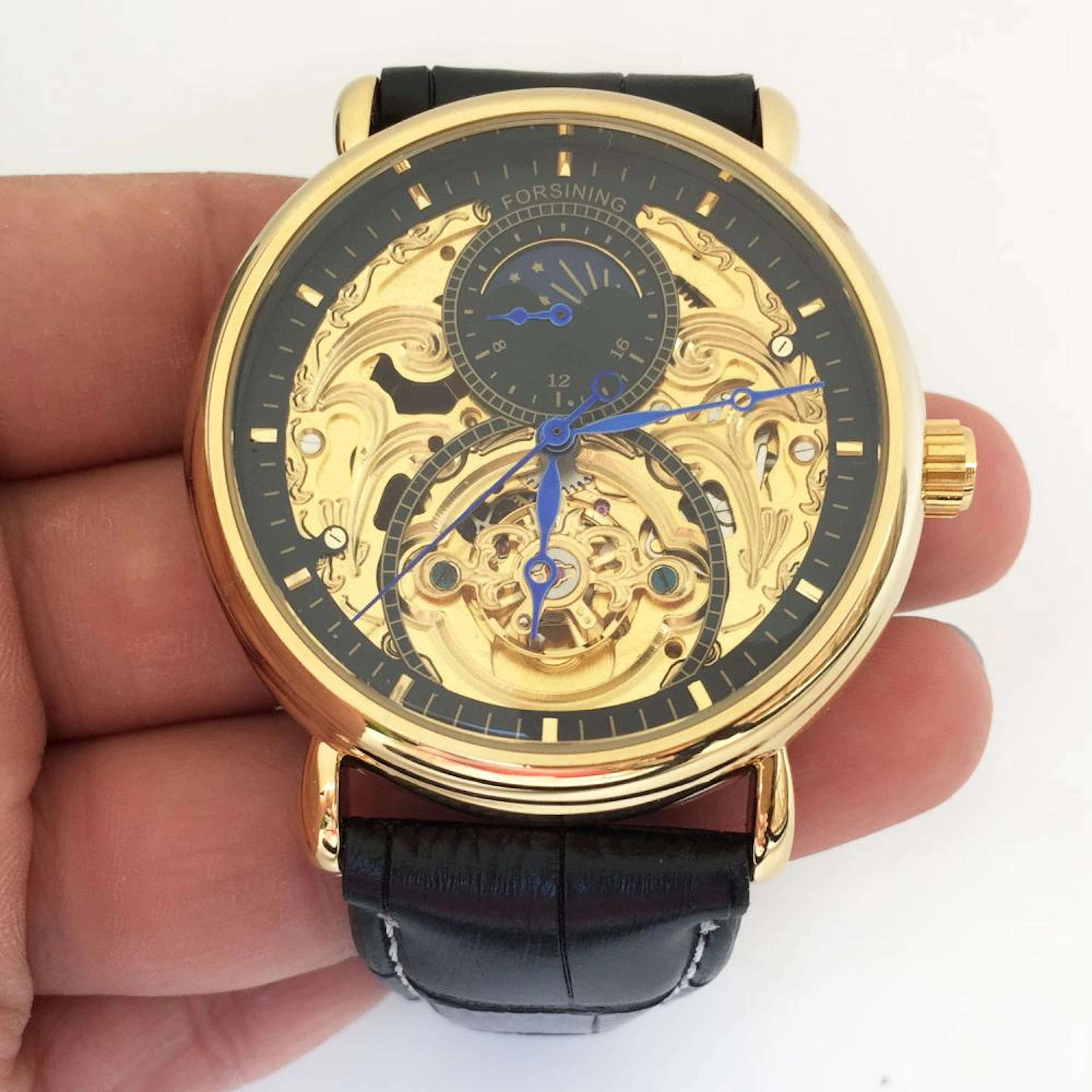 FORSINING: Men's gold tone stainless steel auctomatic...