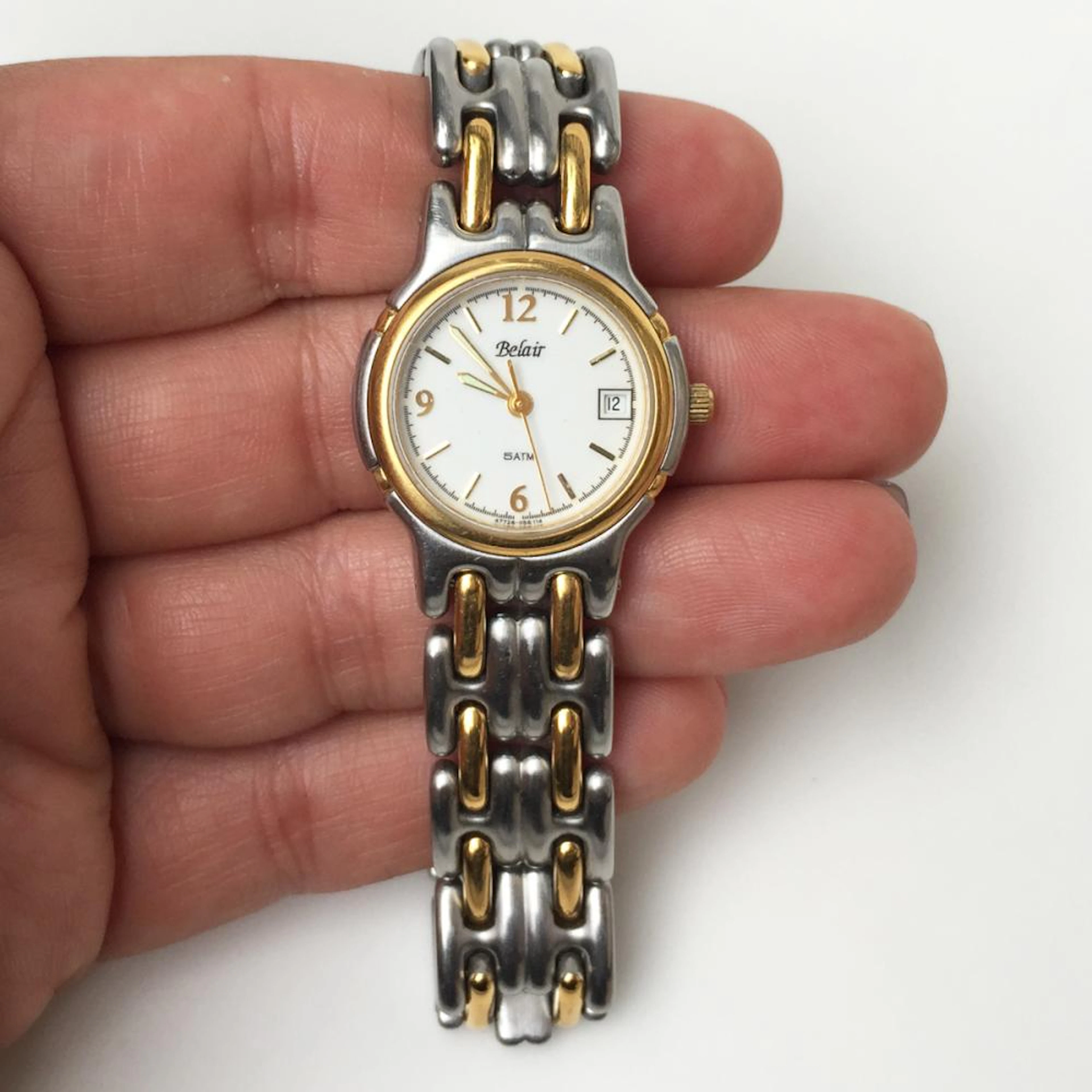 BELAIR Vintage gold and silver tone date Ladies watch A7726-956.114