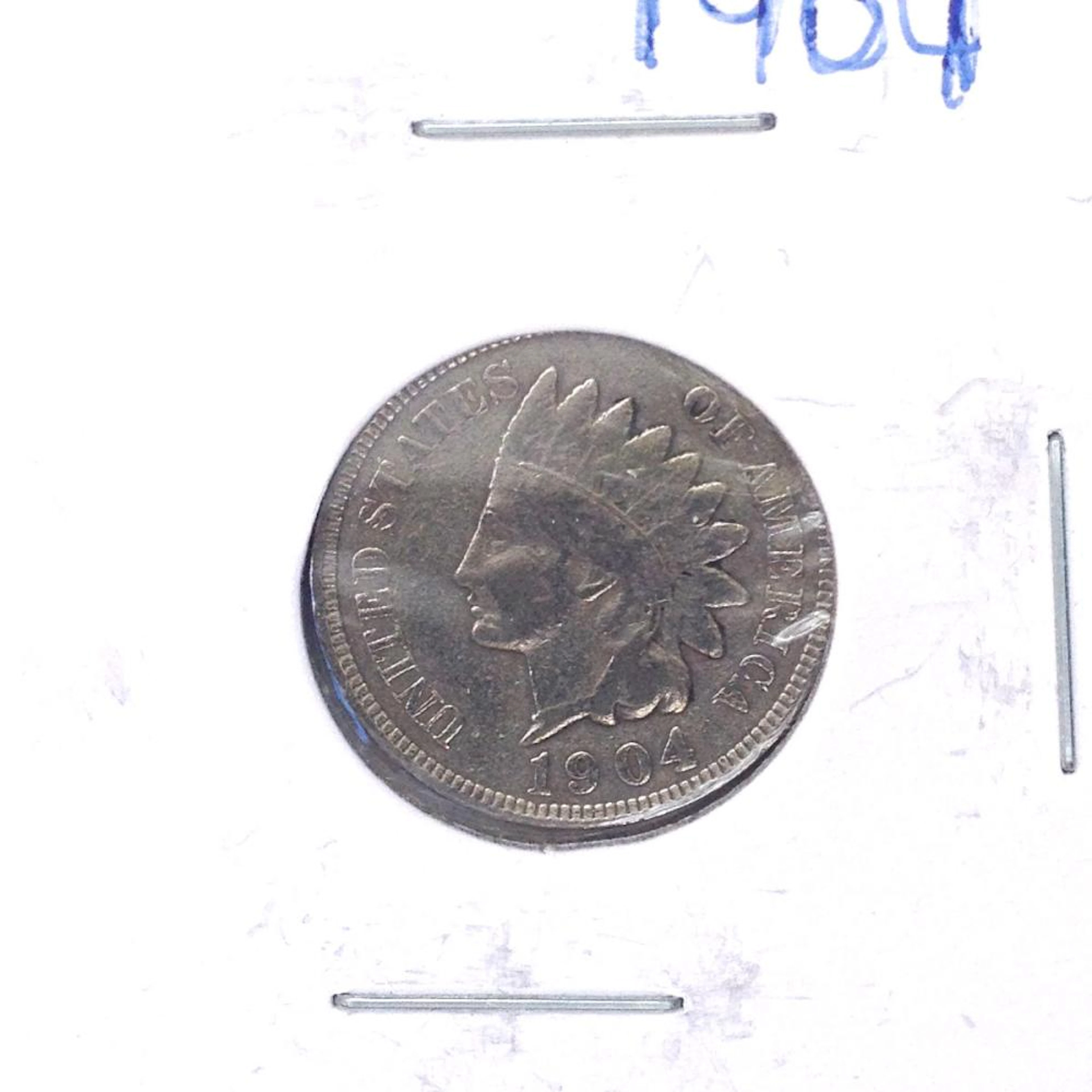 US 1904 Indian Head One 1 cent penny coated coi