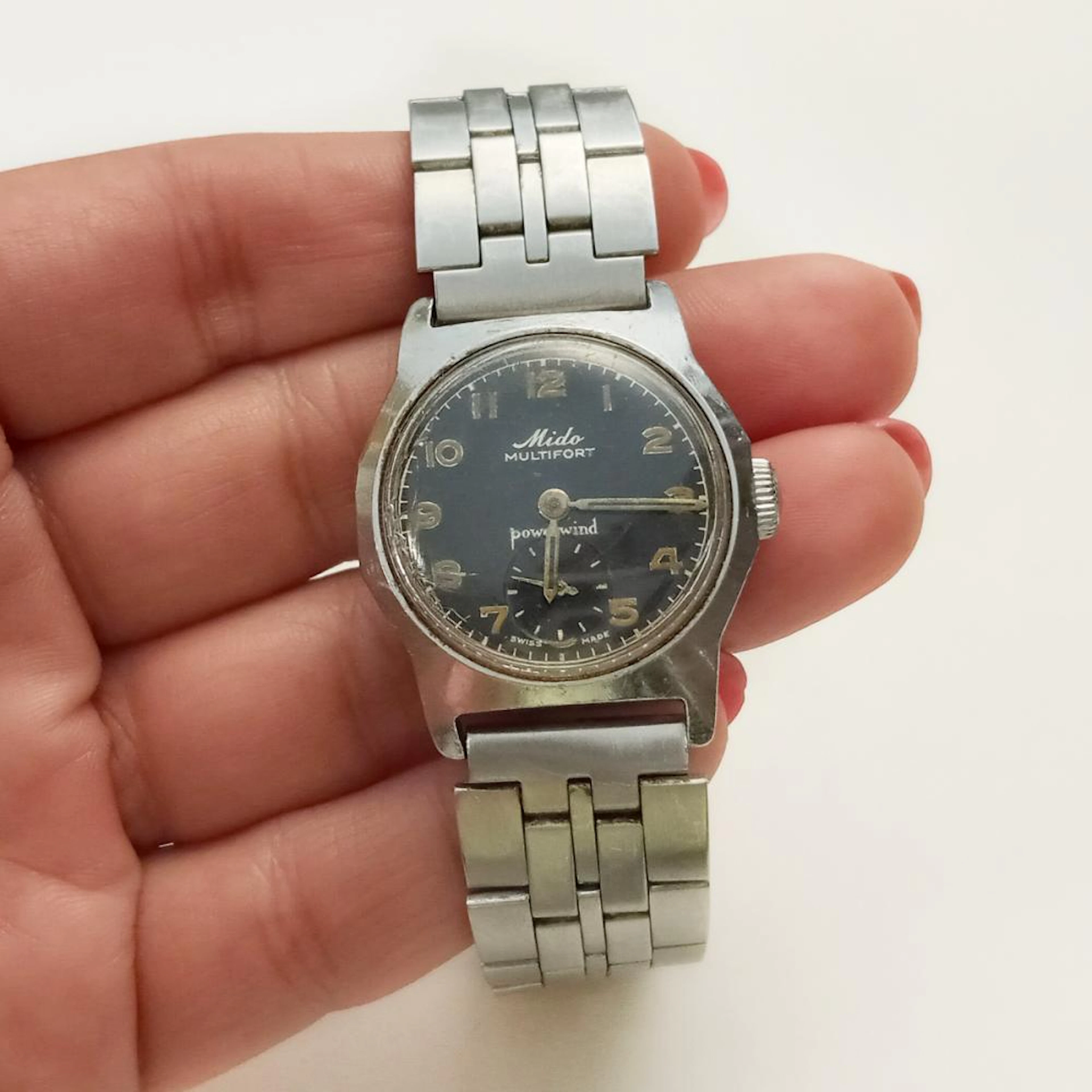 MIDO: Vintage stainless steel Multifort powerwind watch