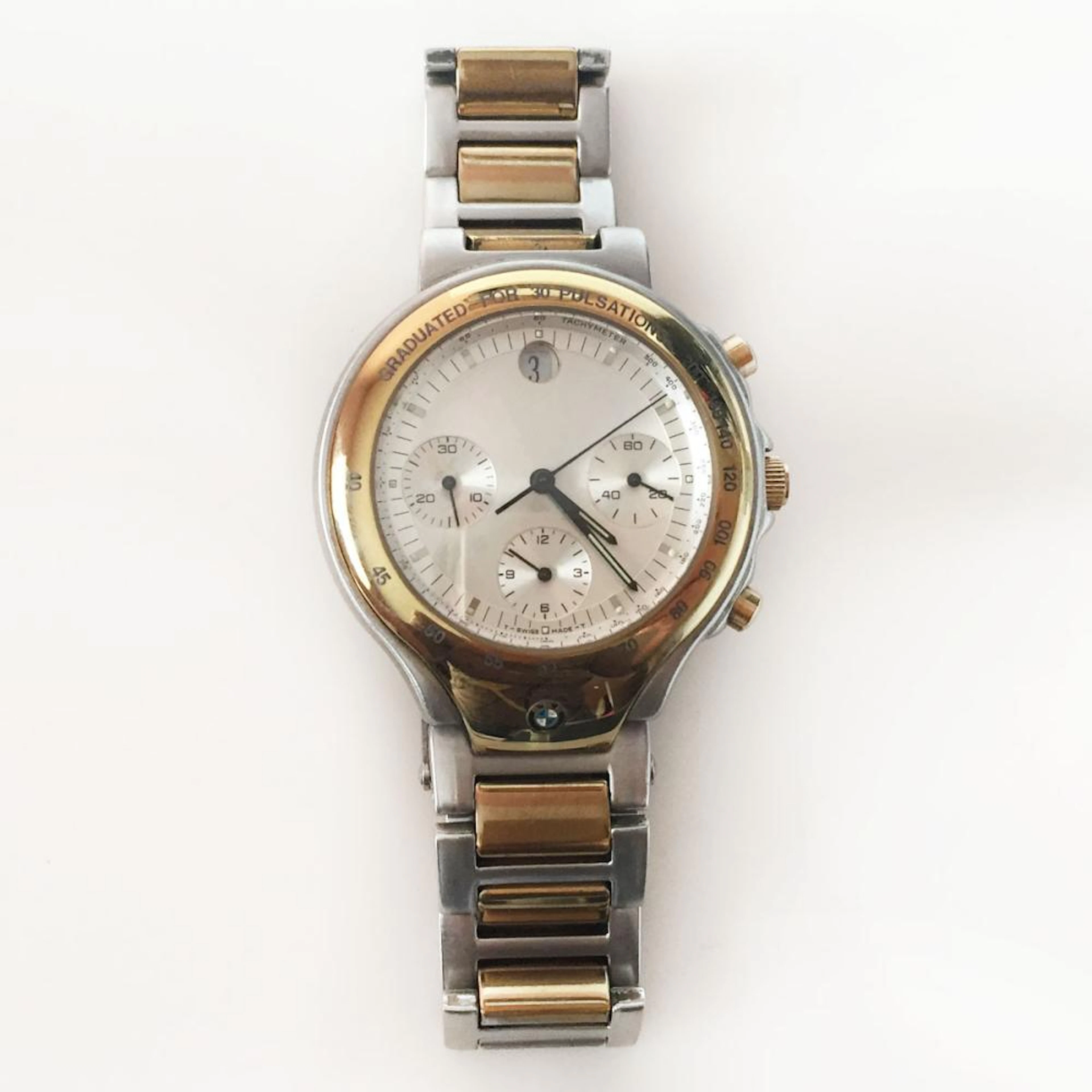 BMW M Style Chronograph Date Automatic Two tone stainless steel mens watch