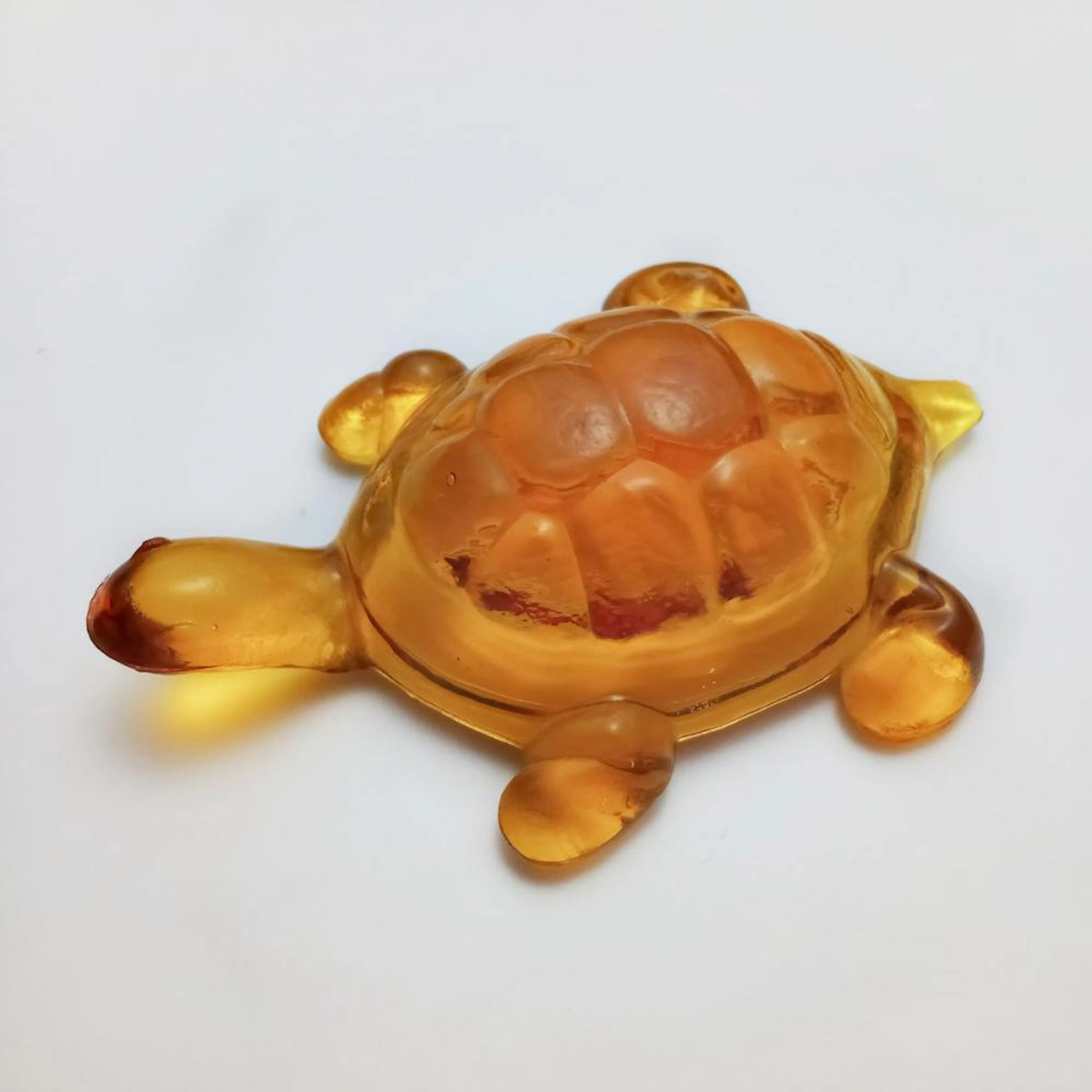 Amber color glass Turtle figurine