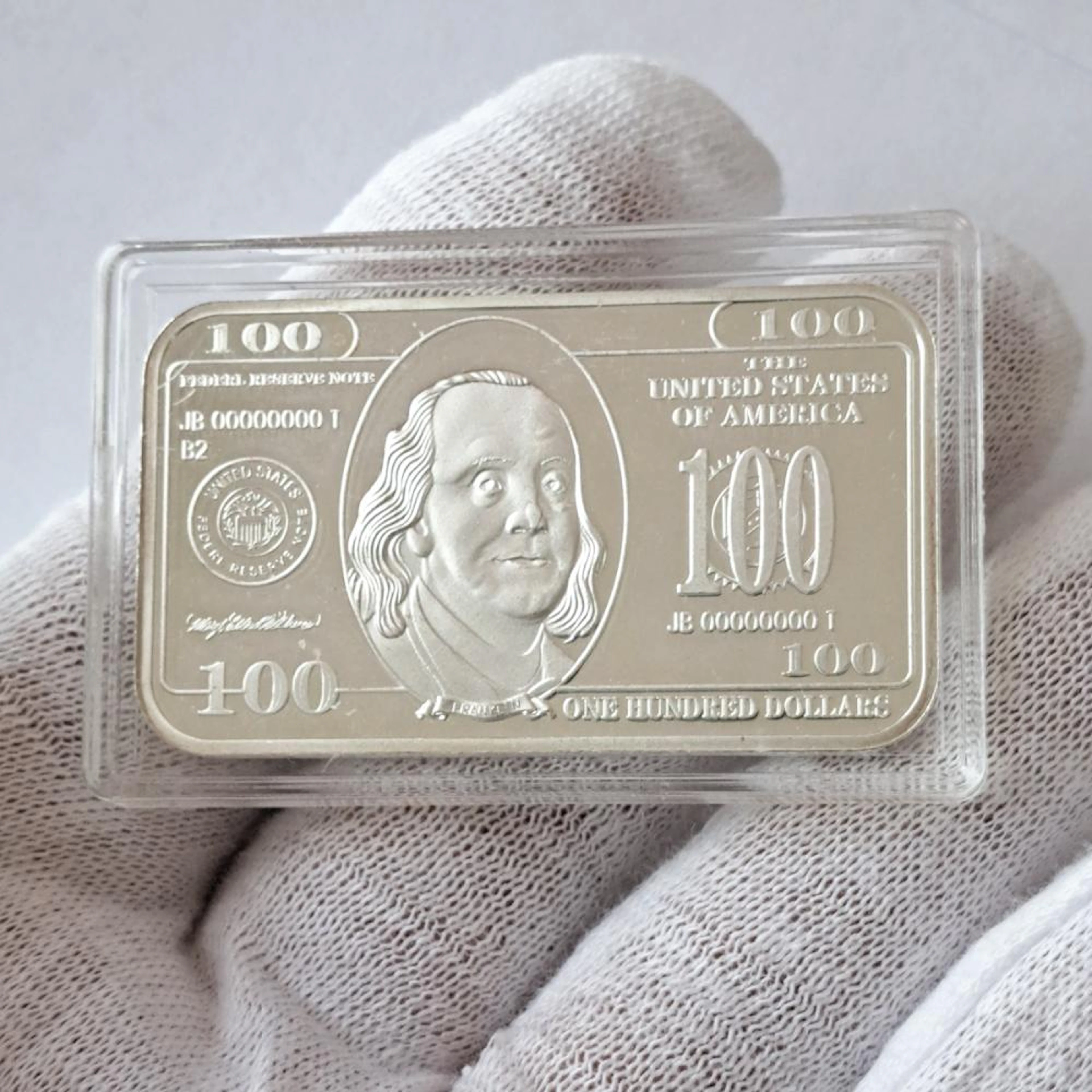 Collectible 1 troy oz fine .999 silver bar "One Hundred Dollar"