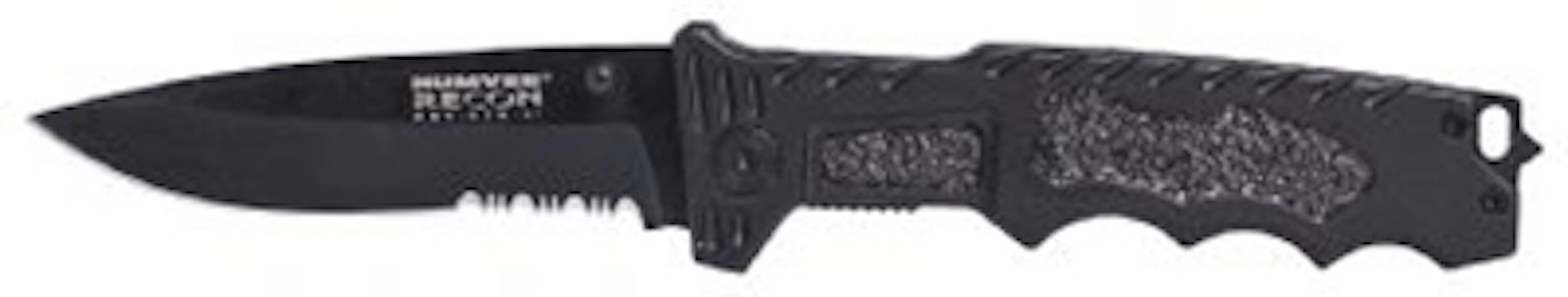 HUMVEE TACTICAL RECON KNIFE; SERRATED, THUMB STEAD, WINDOW BREAKER #70774v2