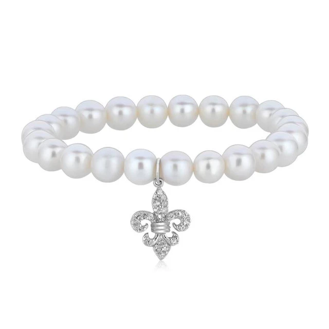 Rhodium Plated Sterling Silver Stretchable Bracelet #91434v2