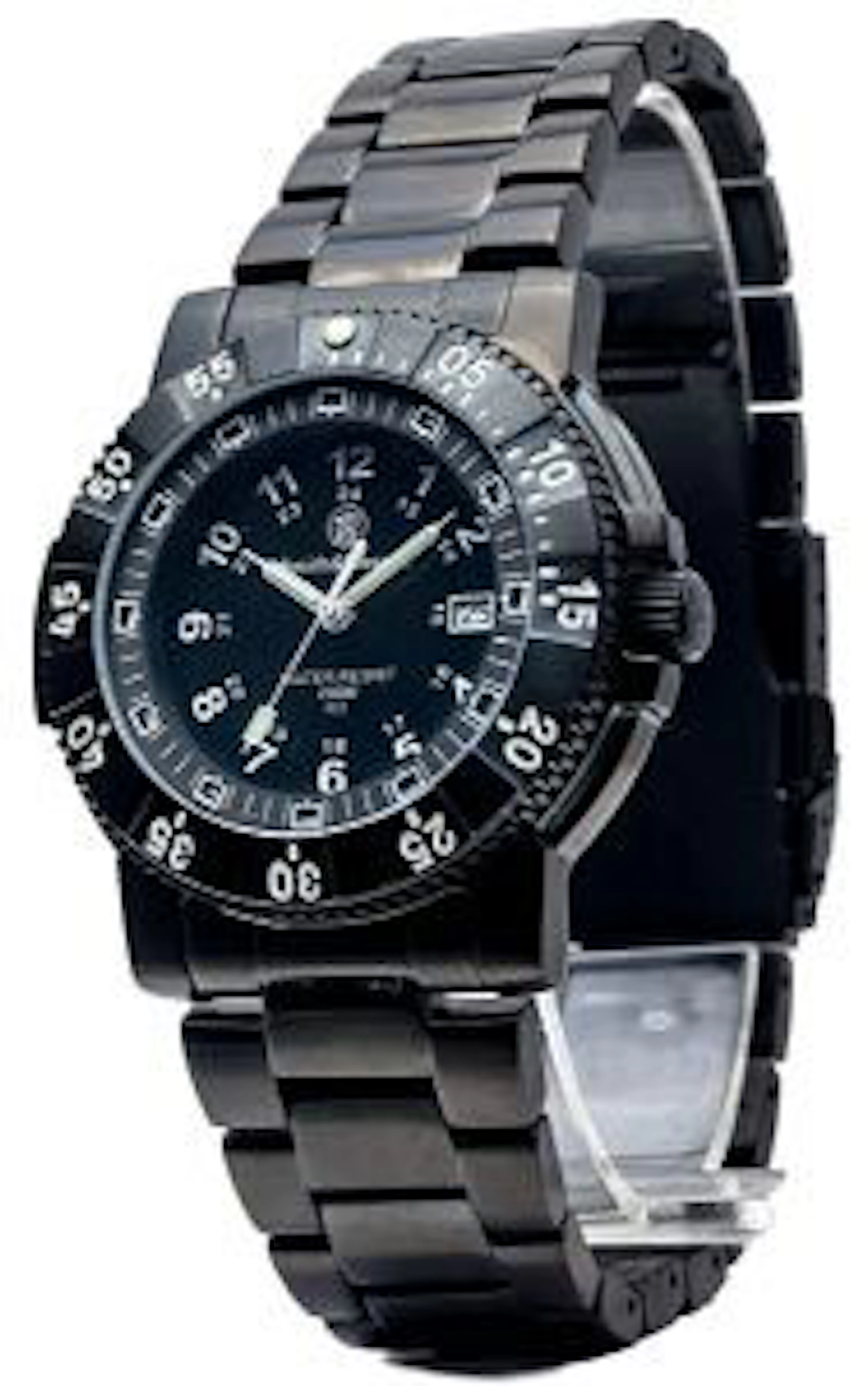 SMITH AND WESSON TRITIUM BLACK STAINLESS STEEL WATCH