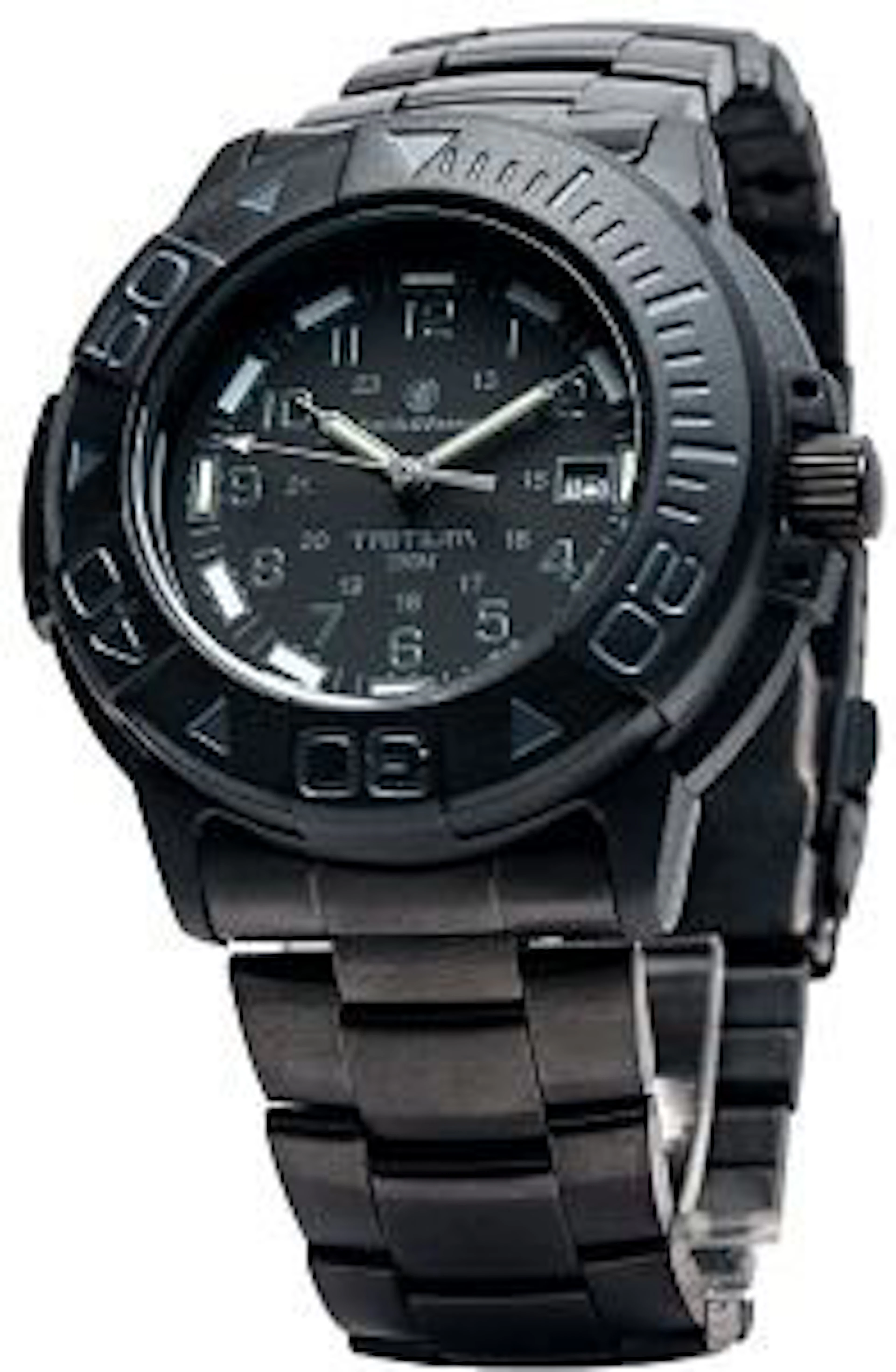 SMITH AND WESSON DIVERS TRITIUM WATCH METAL AND RUBBER STRAP