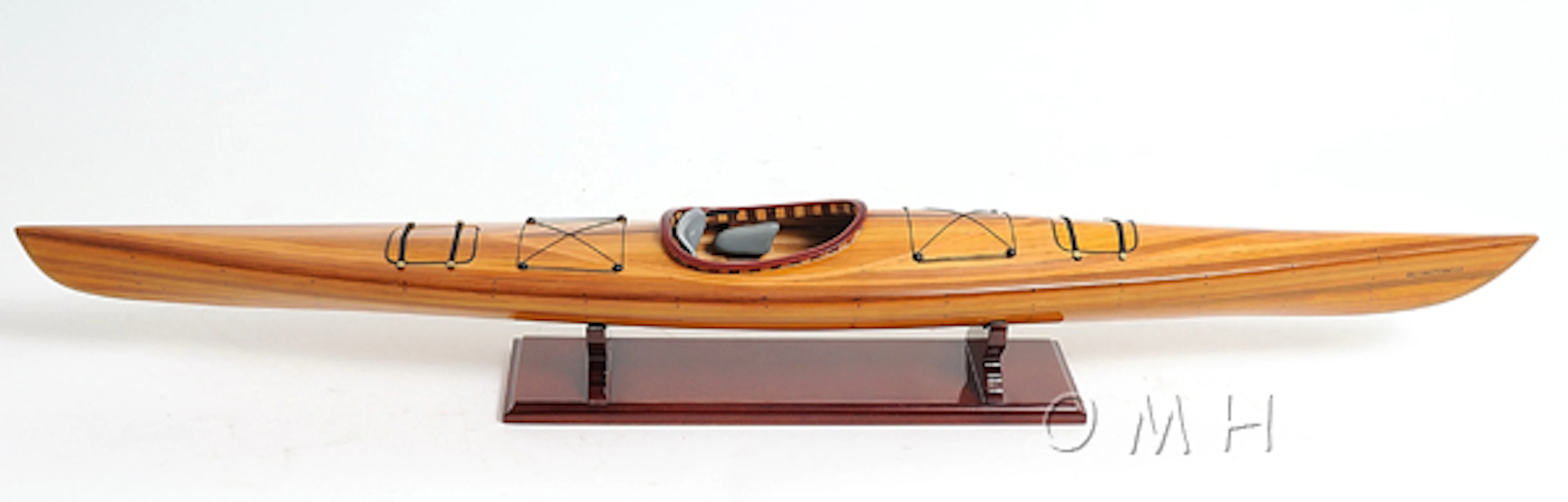 HAND MADE WOODEN Kayak Model W/COA