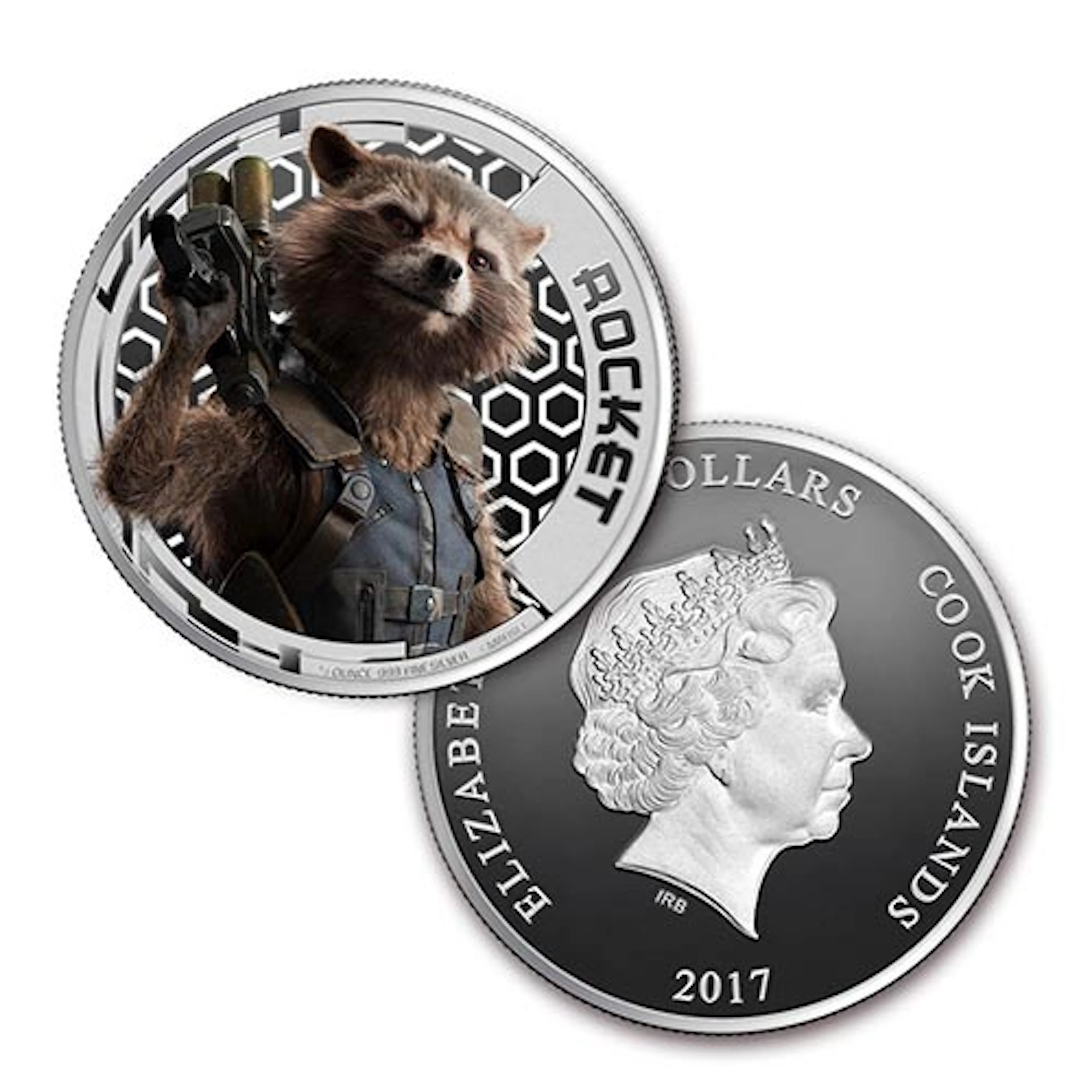 2017 Cook Islands Ag "Guardians of the Galaxy" Rocket (UHR)