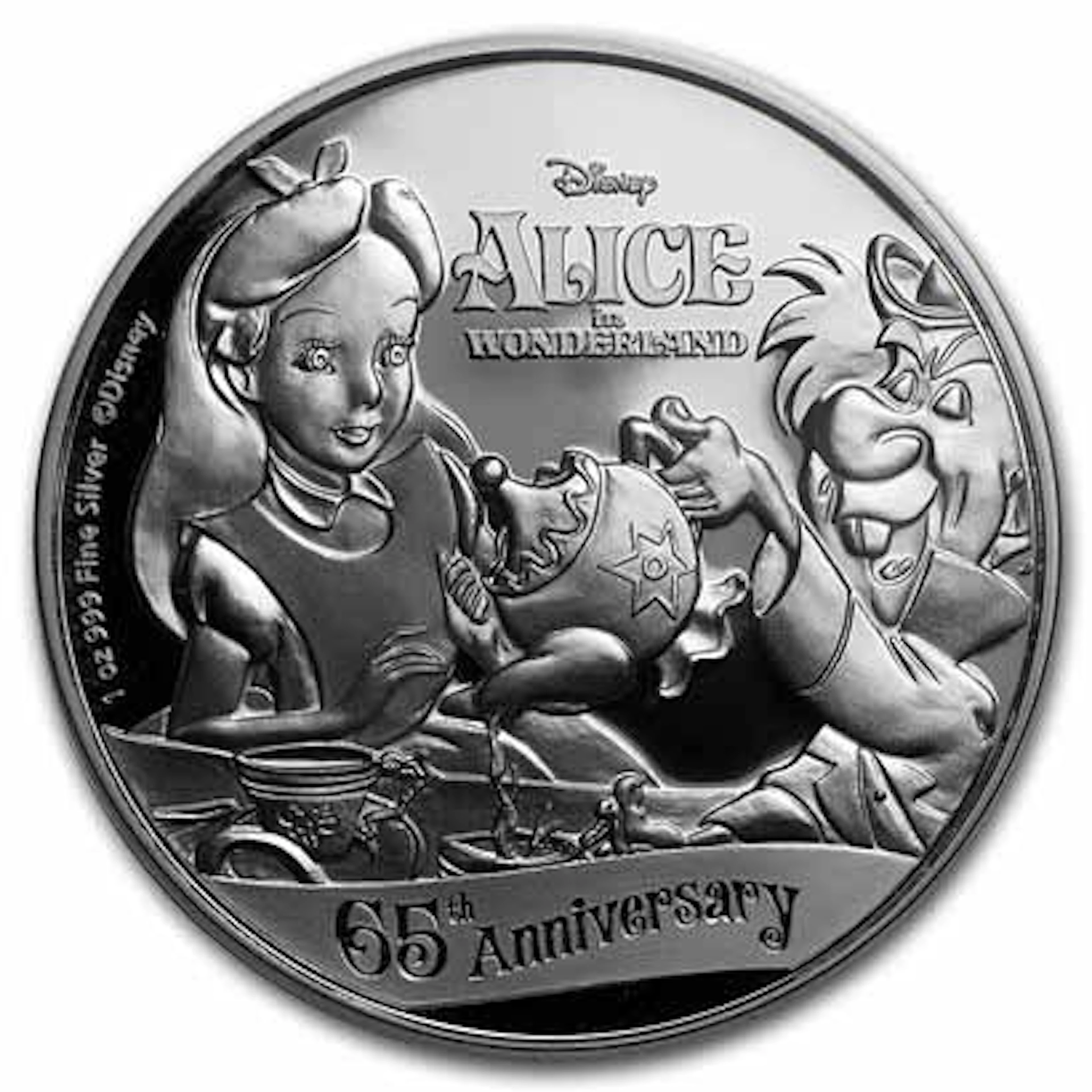 2016 Niue 1 oz Silver $2 Disney 65th Anniv of Alice in Wonderland