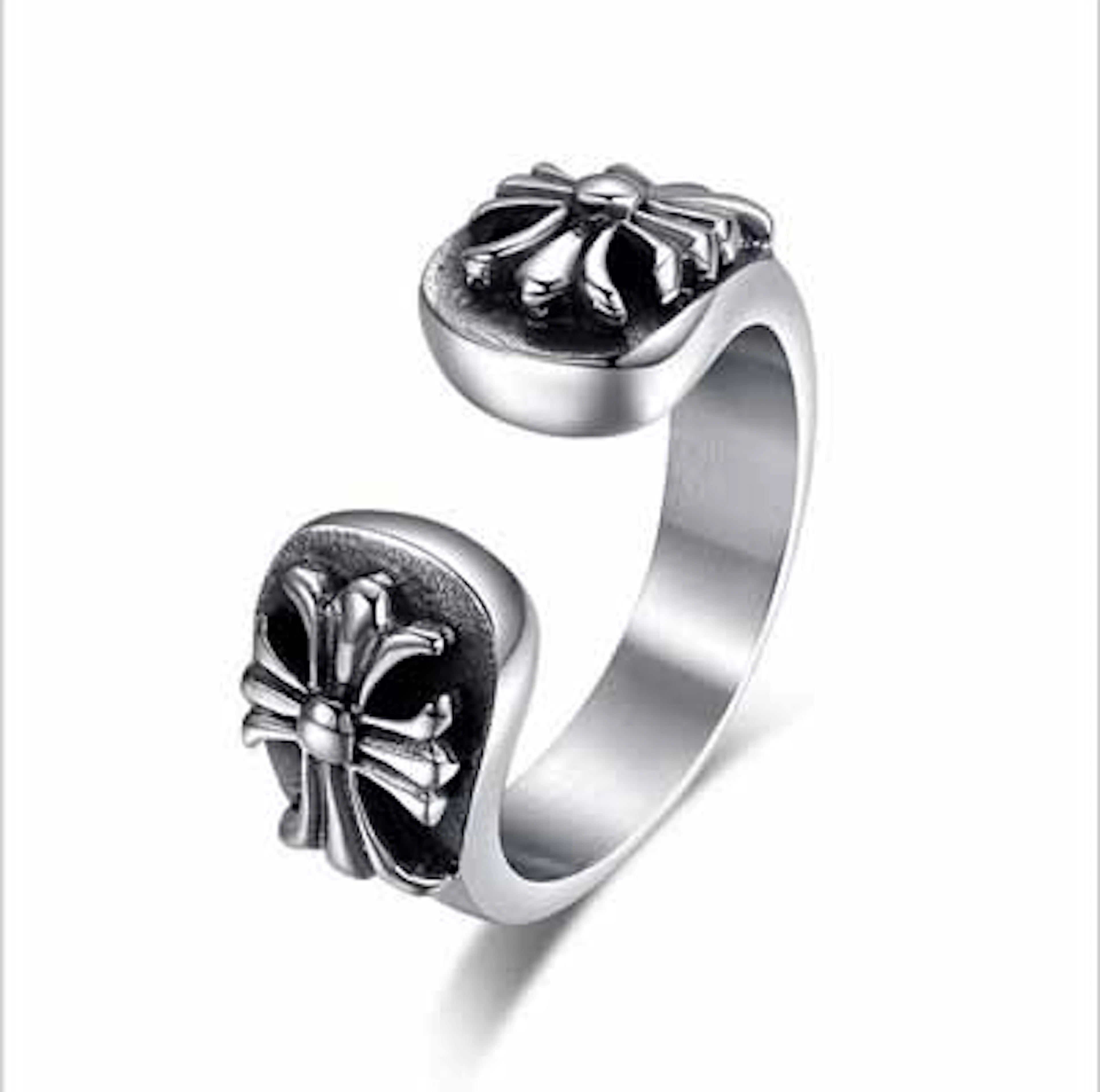 THE NEW MENS FASHION RETRO PUNK STYLE OPENING TITANIUM STEEL RING