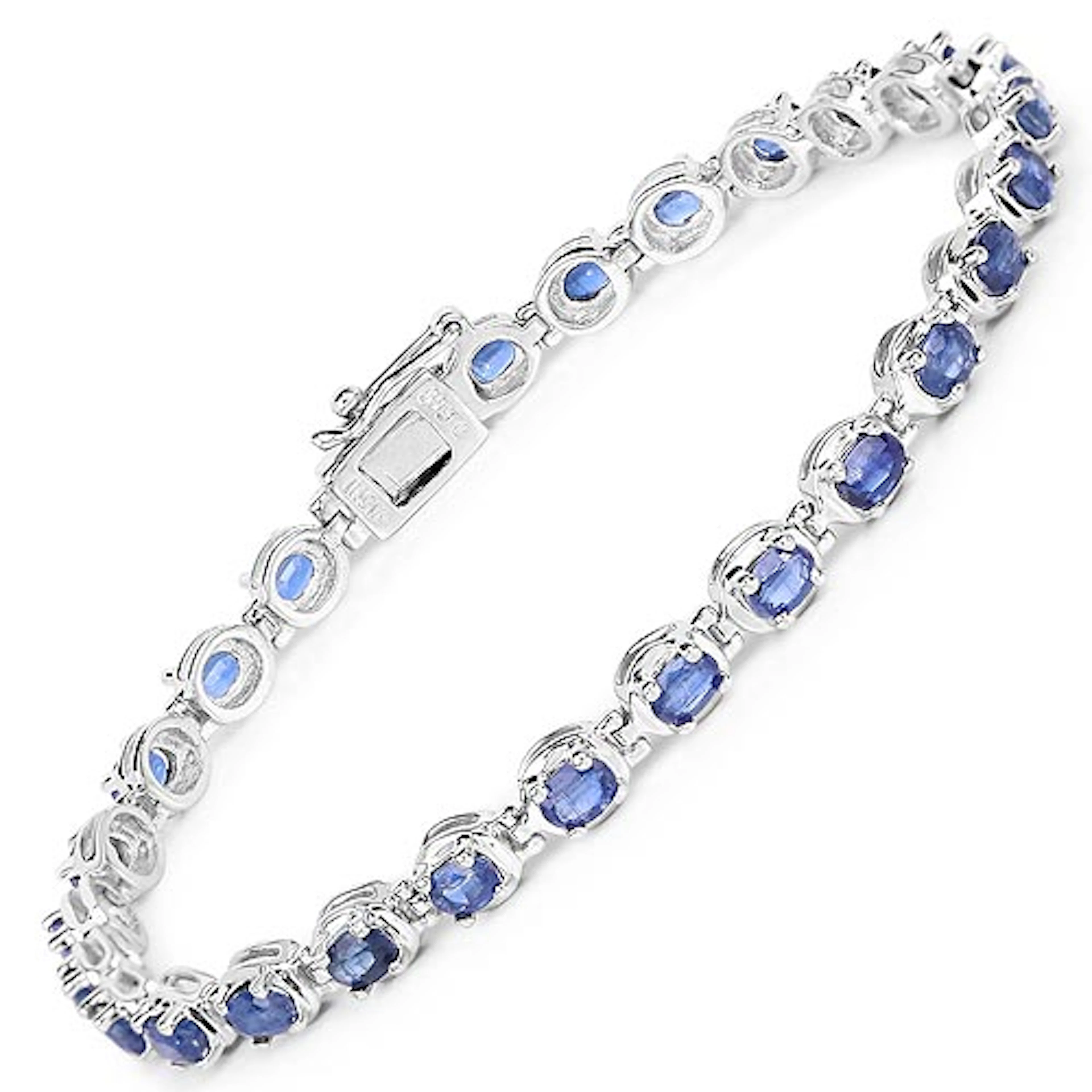 7.02 Carat Genuine Kyanite .925 Sterling Silver Bracelet