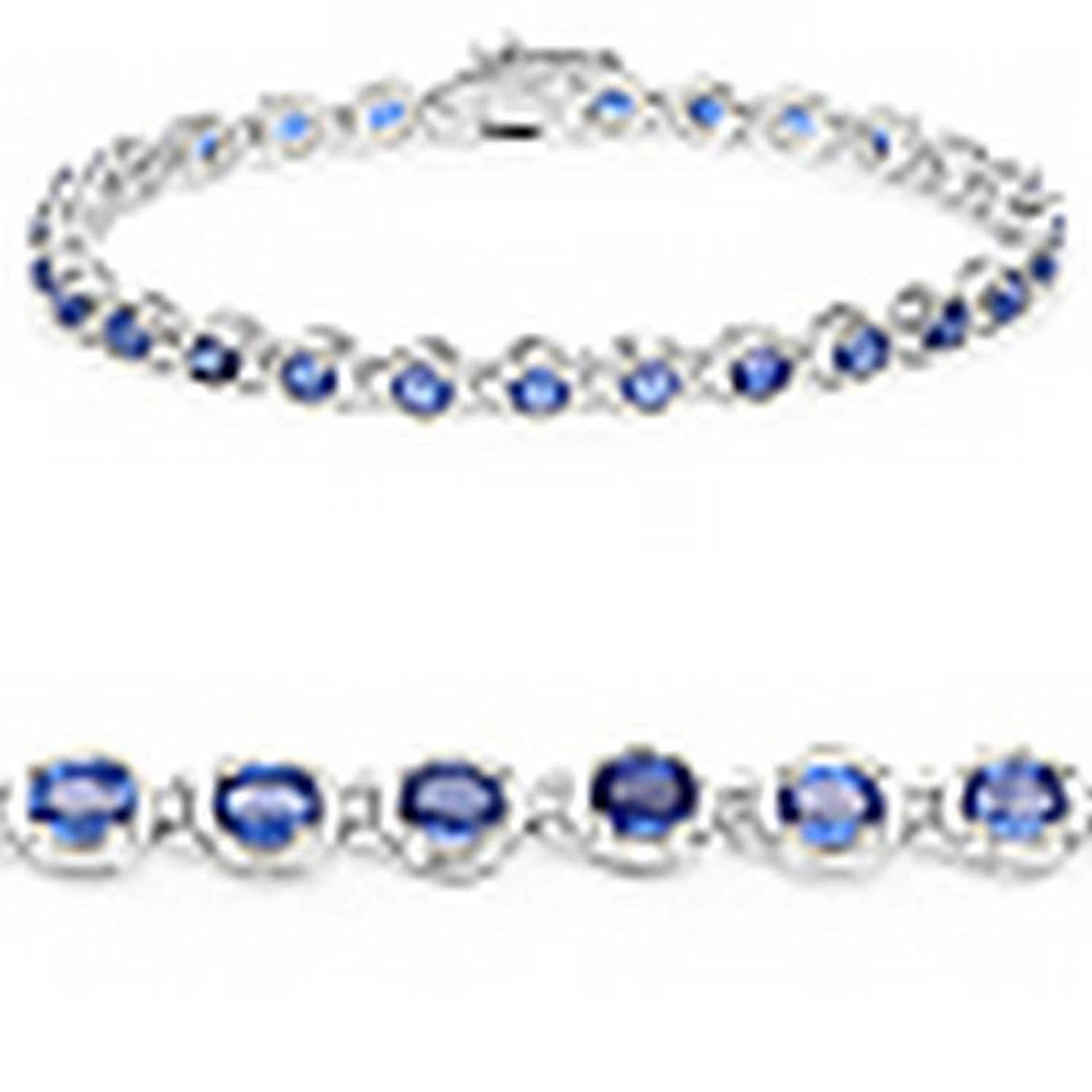 7.02 Carat Genuine Kyanite .925 Sterling Silver Bracelet