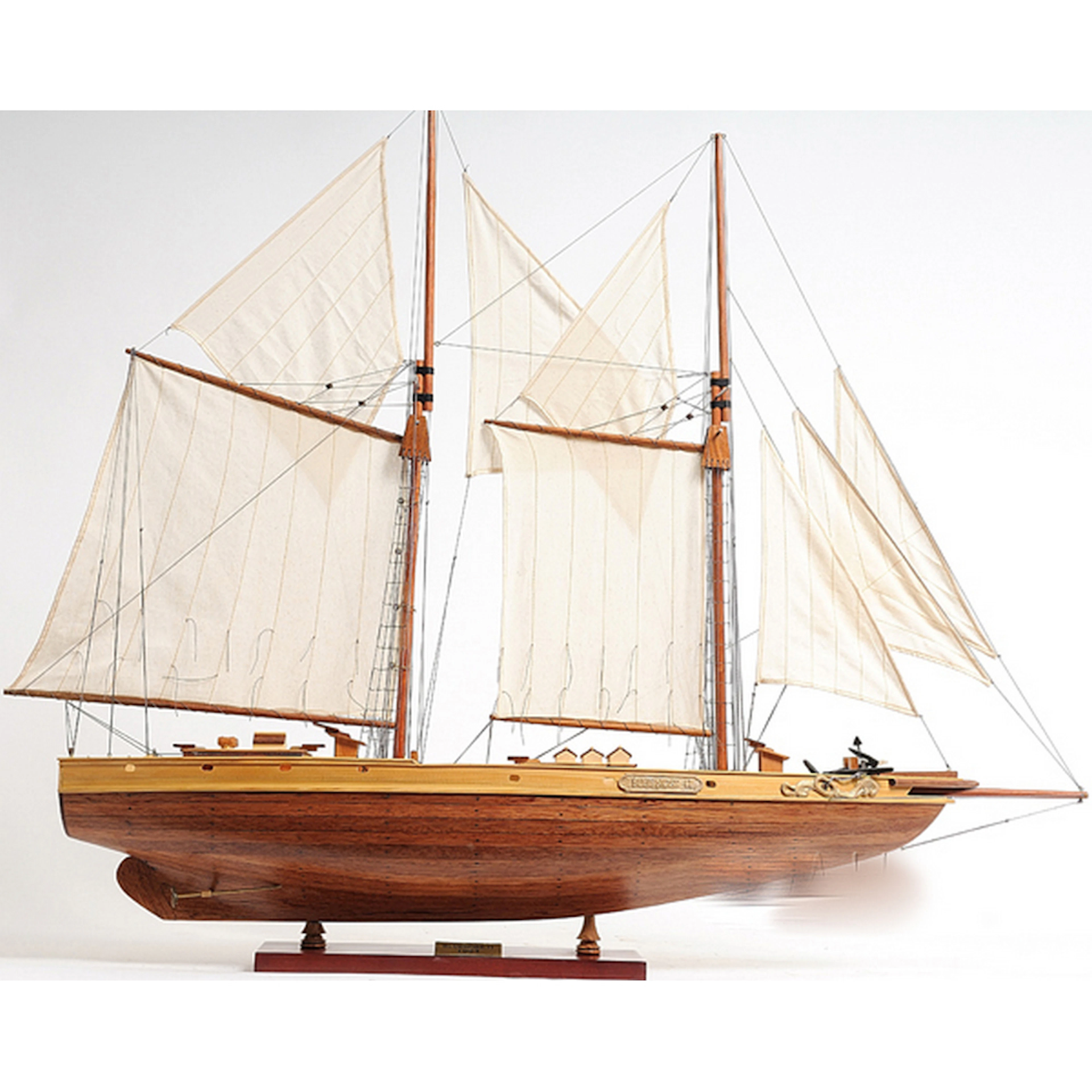 HAND MADE WOODEN Bluenose II L Schooner W/COA