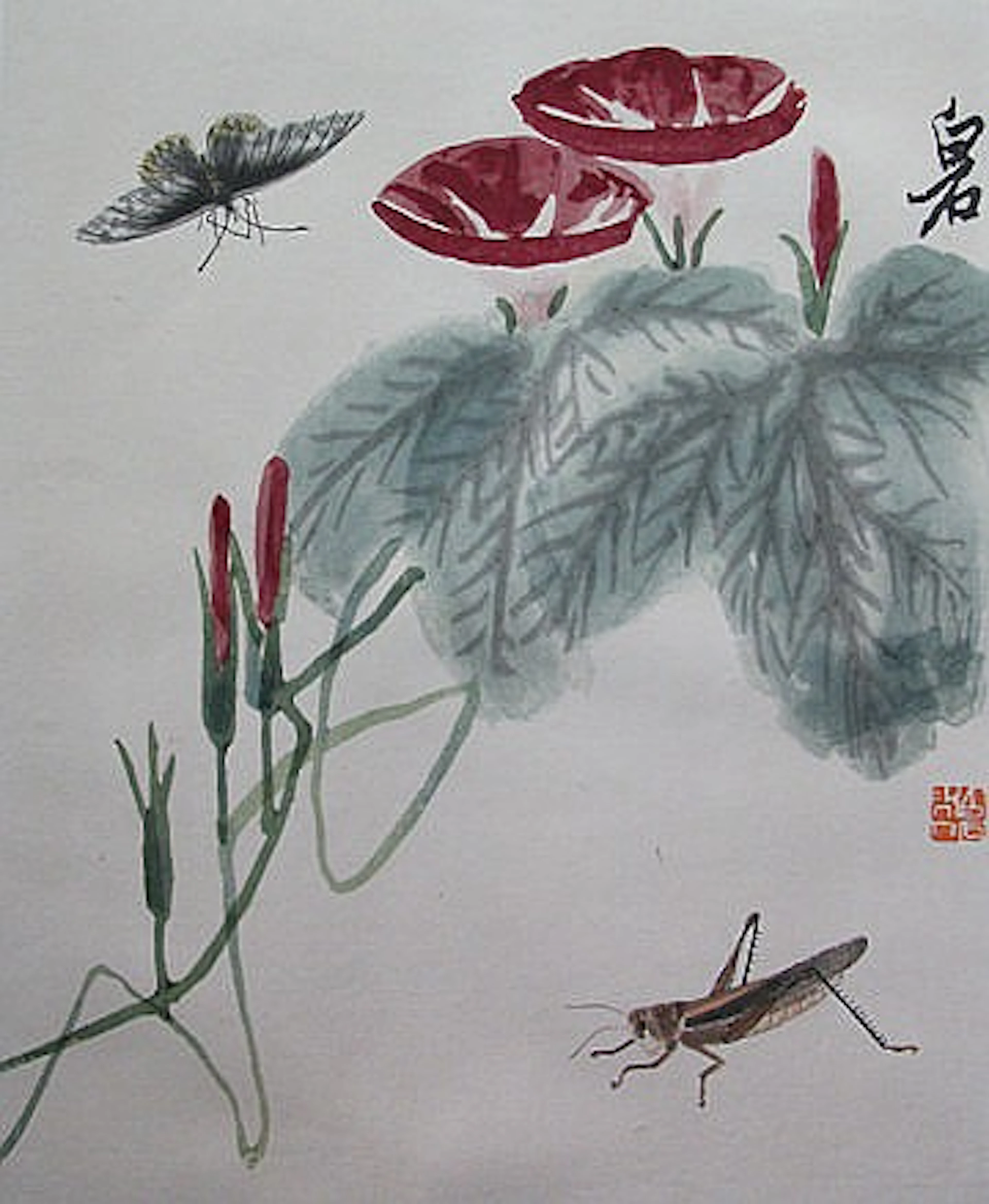 Qi Bashi (1863-1957), Study of a butterfly,