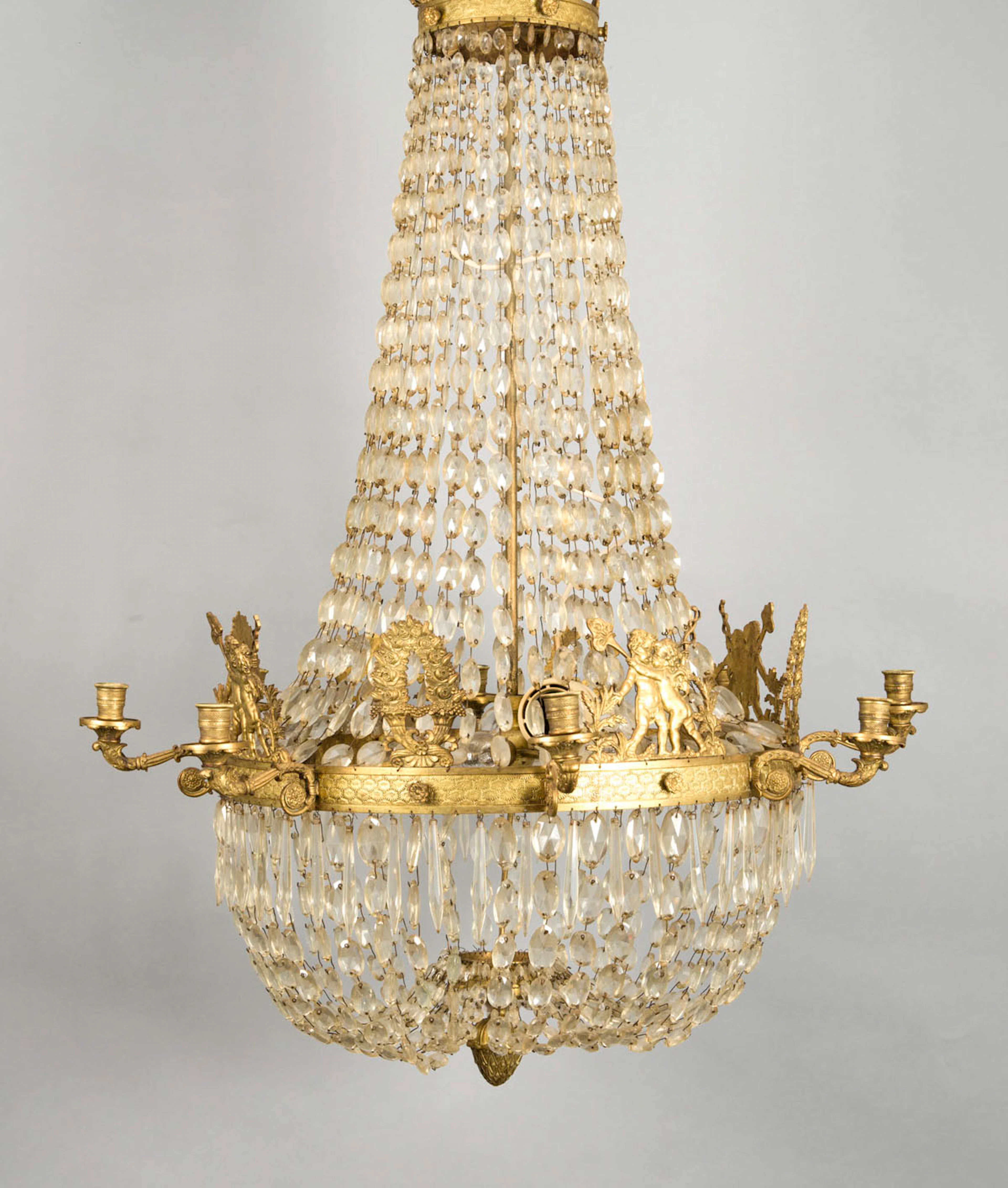 Prunkvoller Kronleuchter, um 1900, elektr