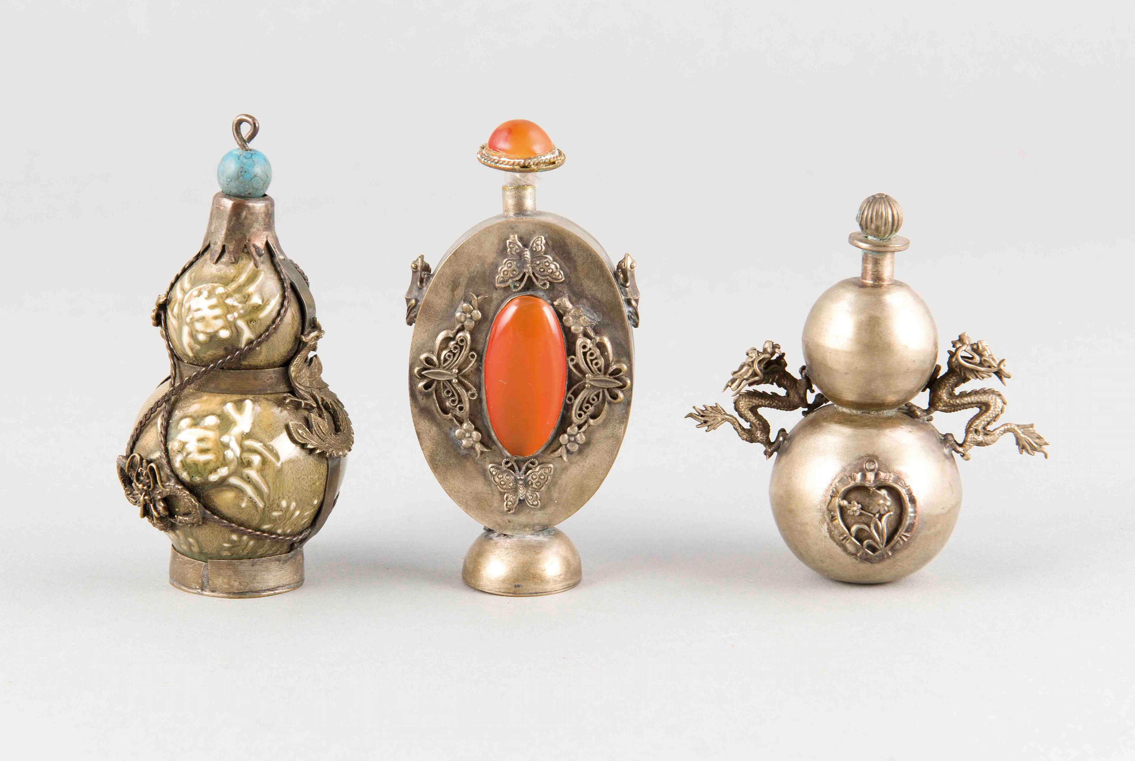 Konvolut von dei Snuffbottles, China 1