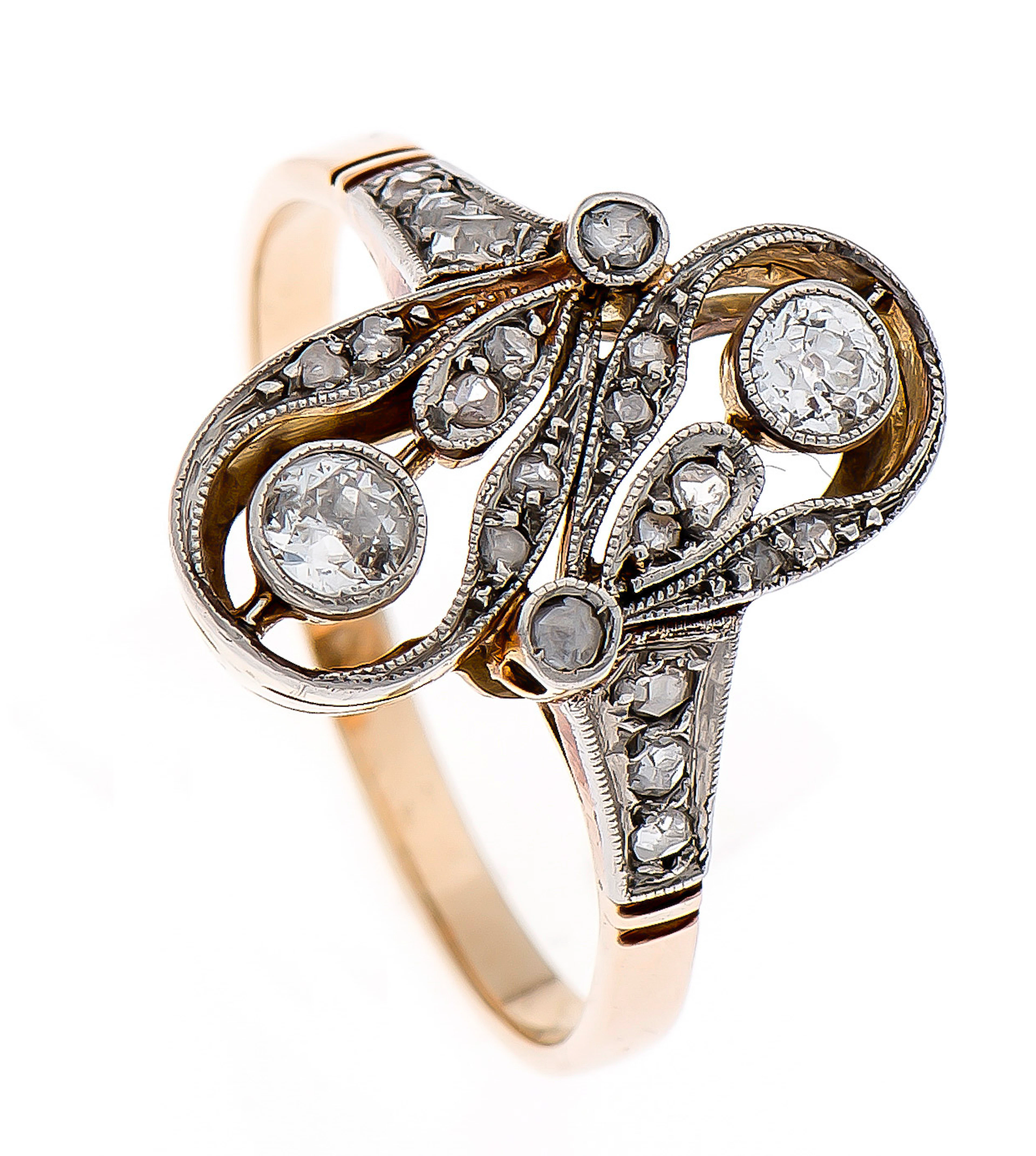 Altschliff-Diamantrosen-Ring