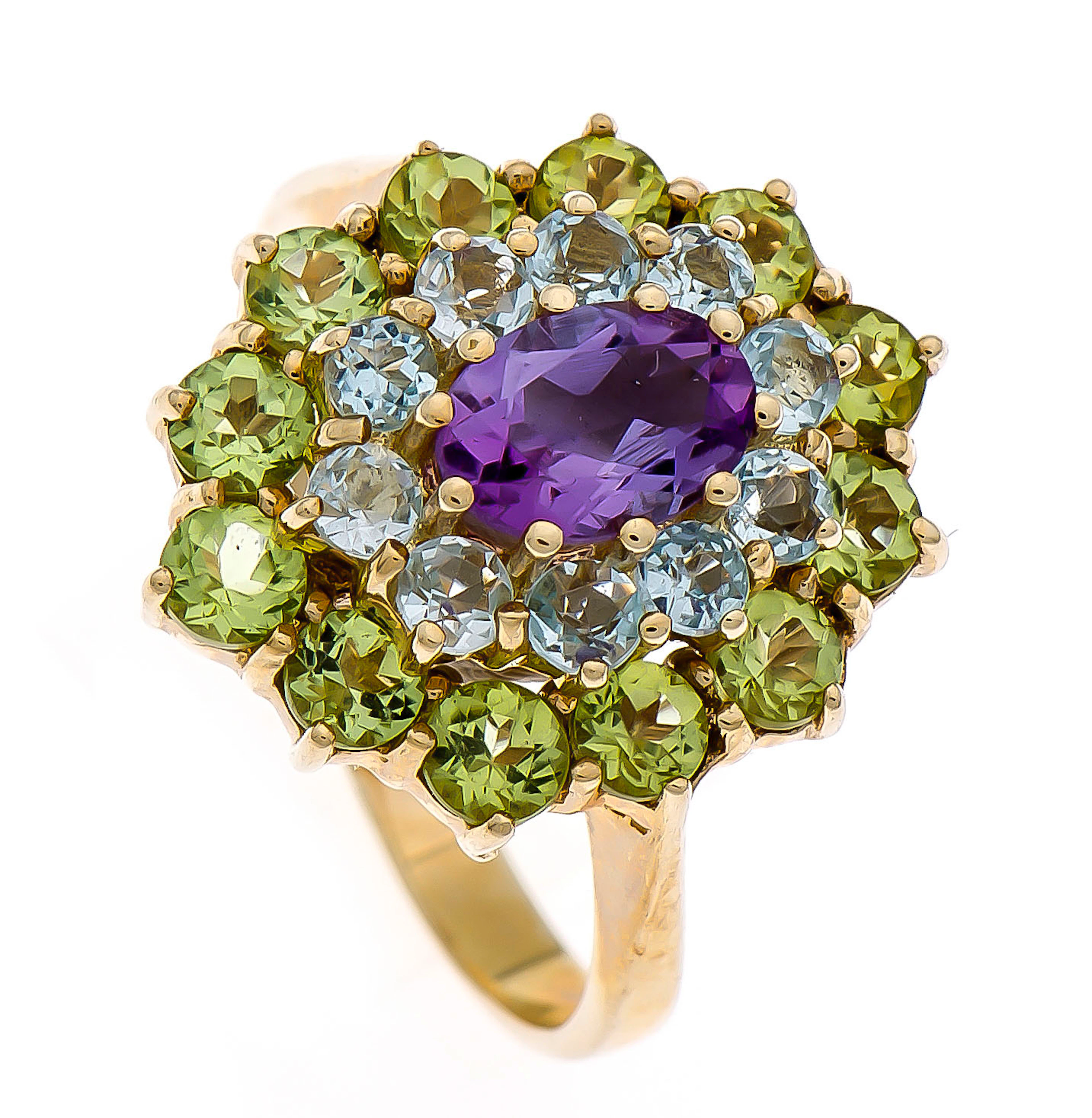 Peridot-Amethyst-Blautopas GG 375/000 mit fac