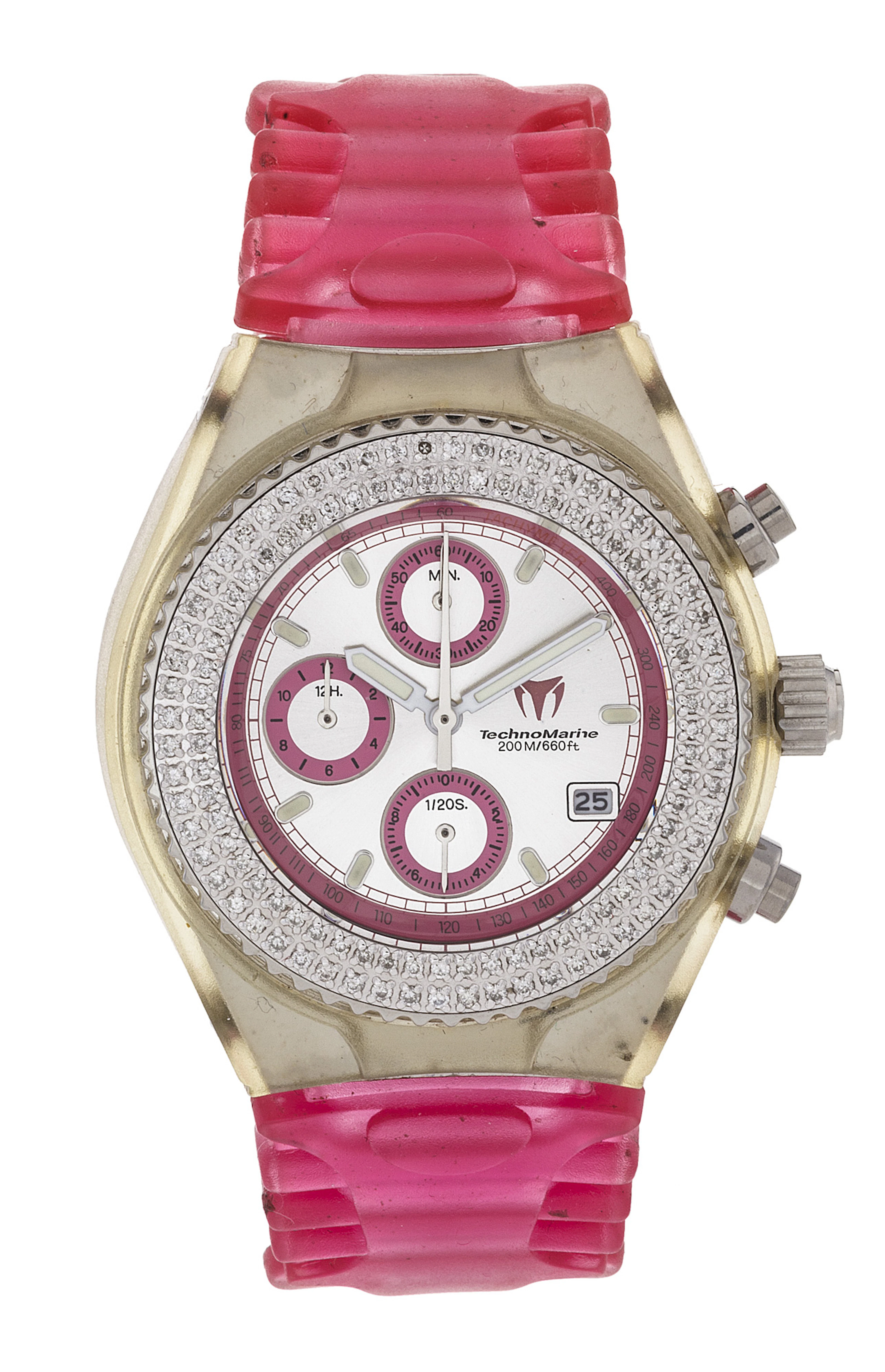 TechnoMarine@, TechnoDiamond, montre chronographe en acier dont la