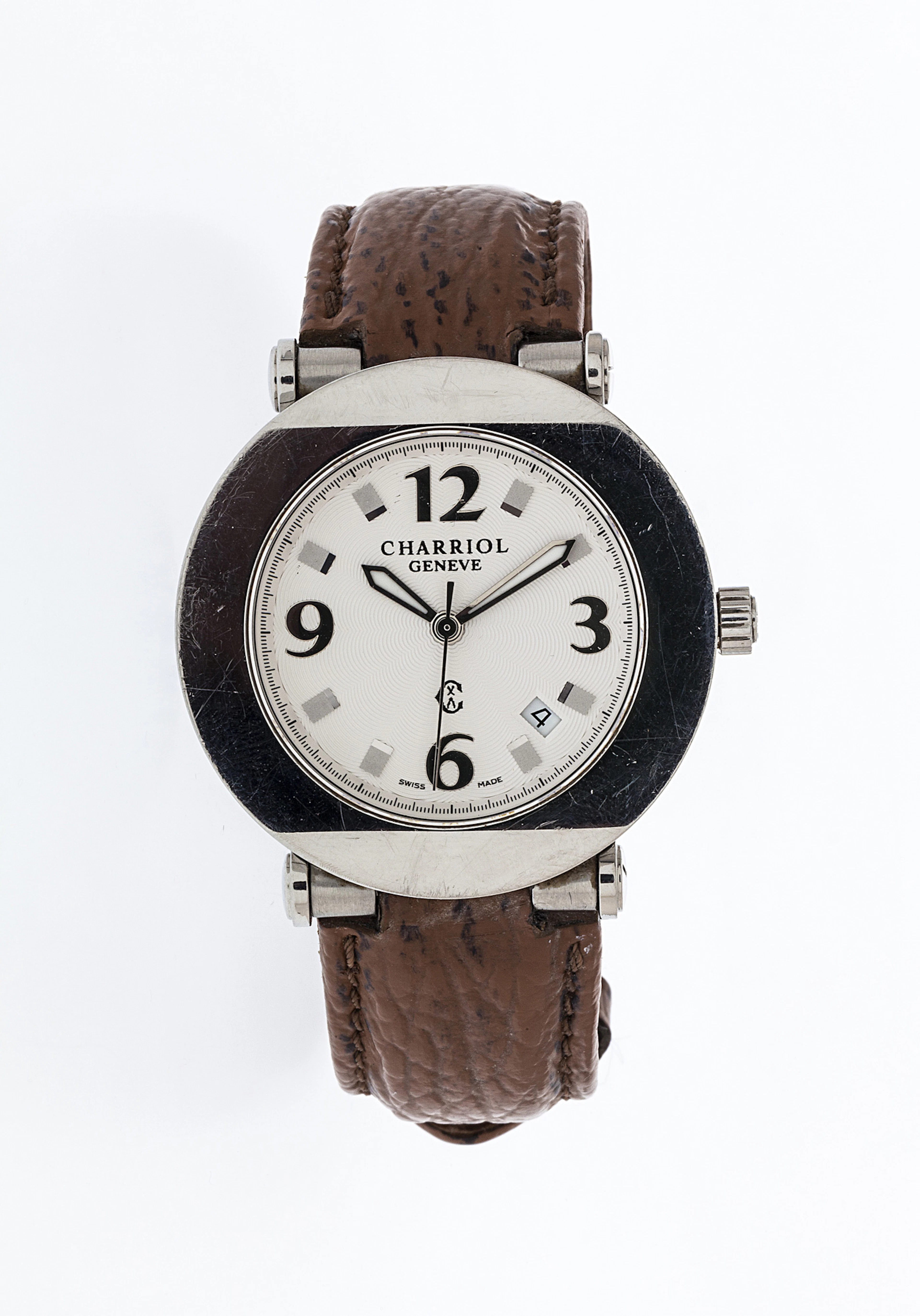 Charriol@, montre en acier, quartz, larg. 38 mm