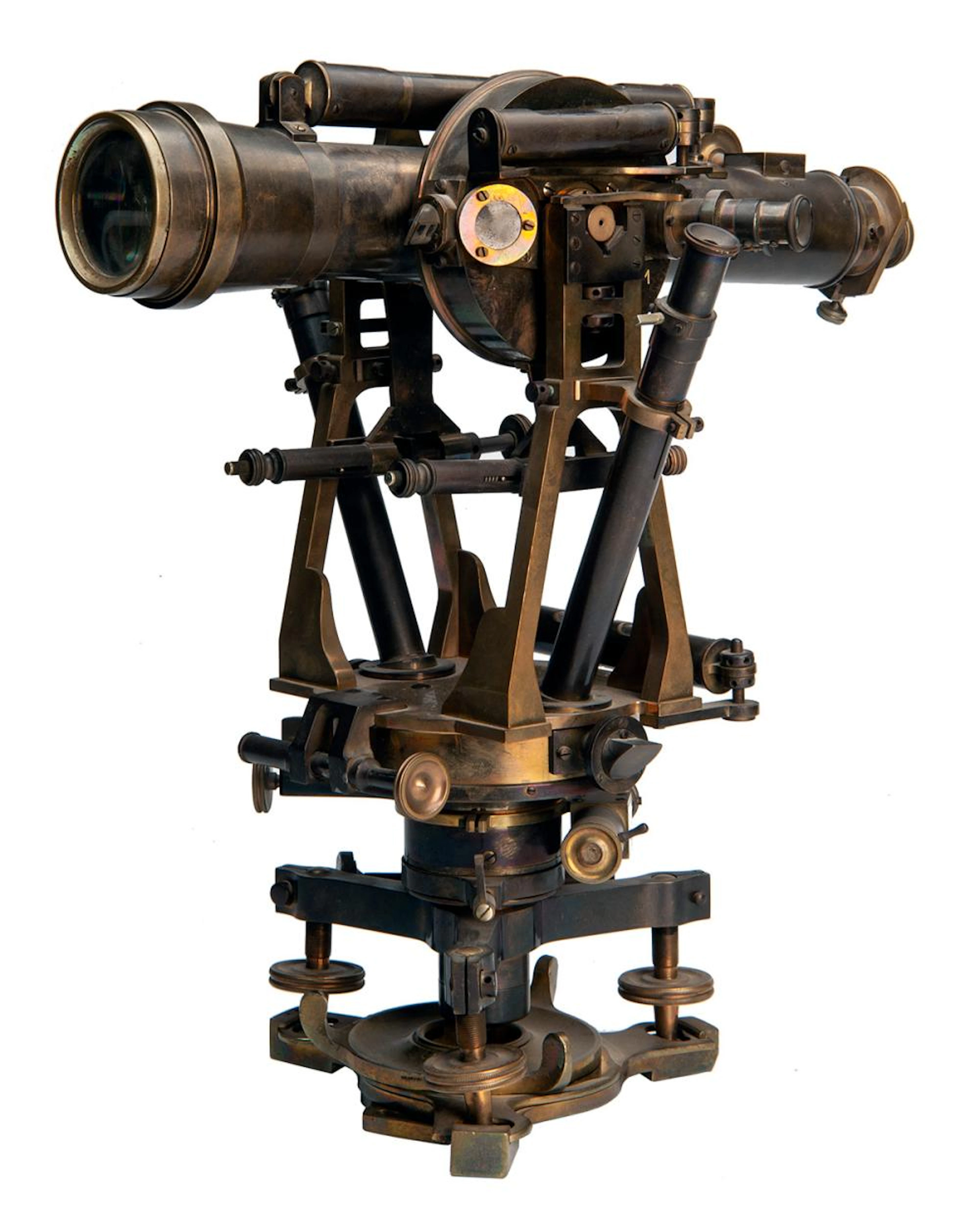 A. SALMORIRAGHI & CO. A BRASS THEODOLITE VINTAGE INSTRUMENT,