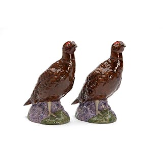 ROYAL DOULTON (BESWICK) A BRACE OF 'THE FAMOUS GROUSE' WHISKY DECANTERS,