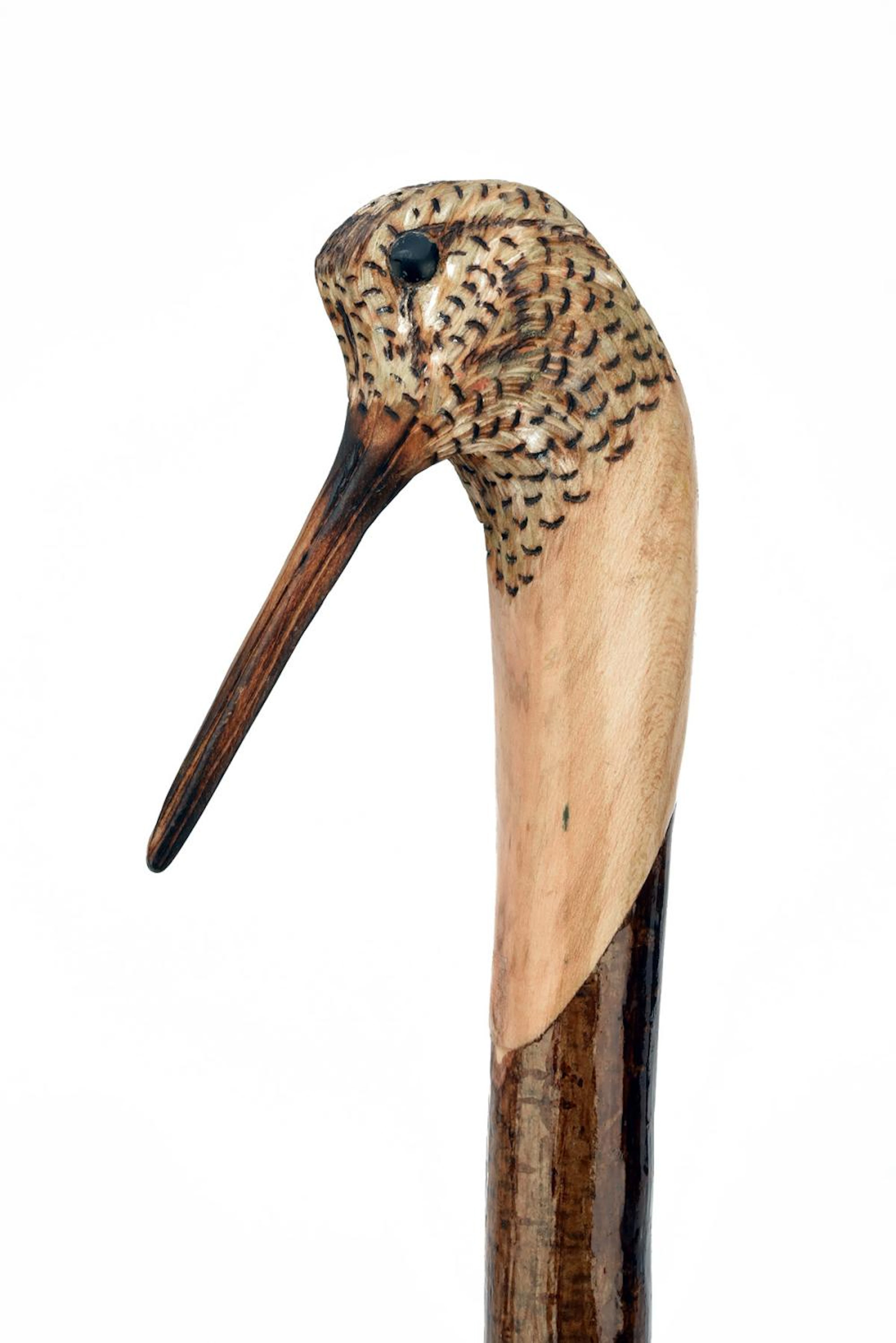 IAN JAMES A FINE HAND-CARVED SPORTSMAN'S STAFF,