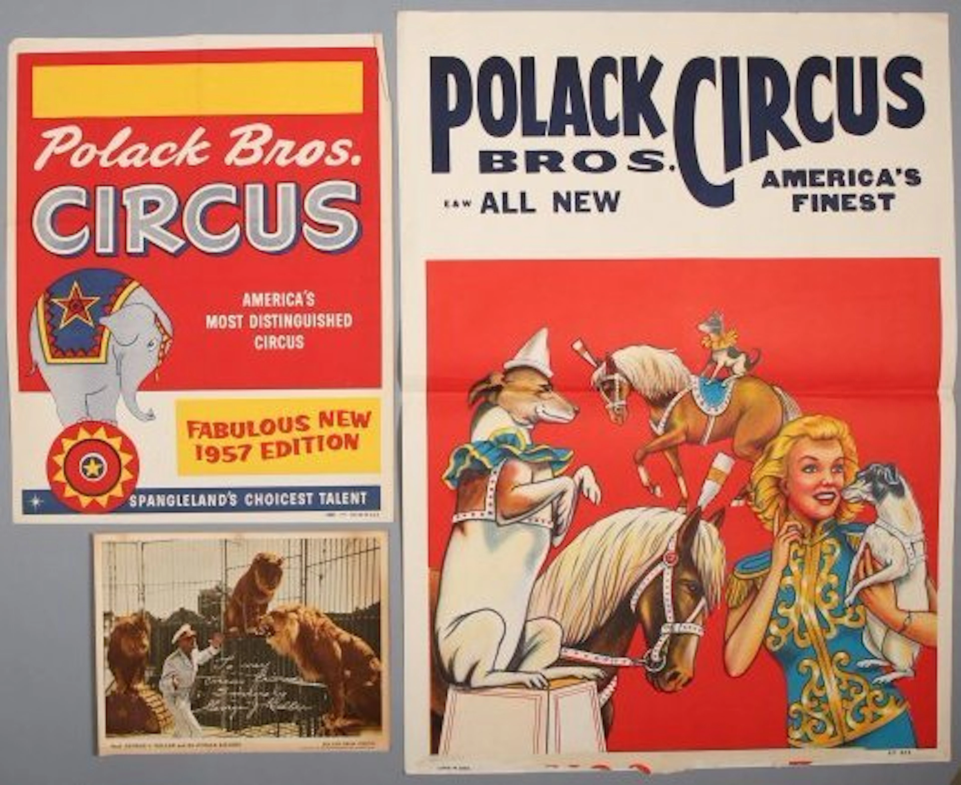Polack Bros Circus Items Keller Autographed