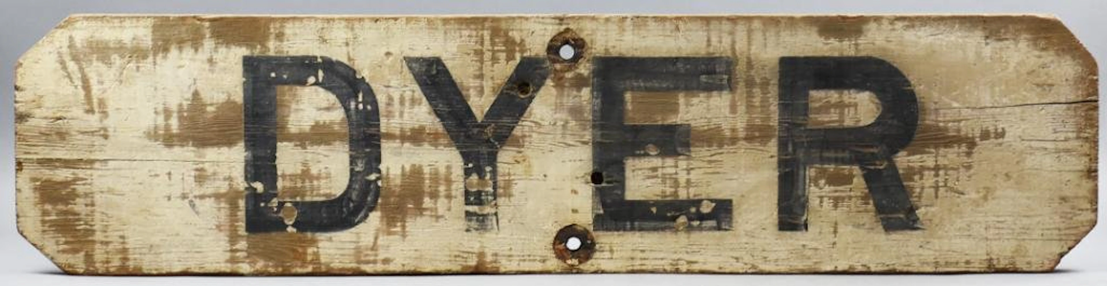 Southern Pacific Wooden Rail Road Sign Dyer, OC