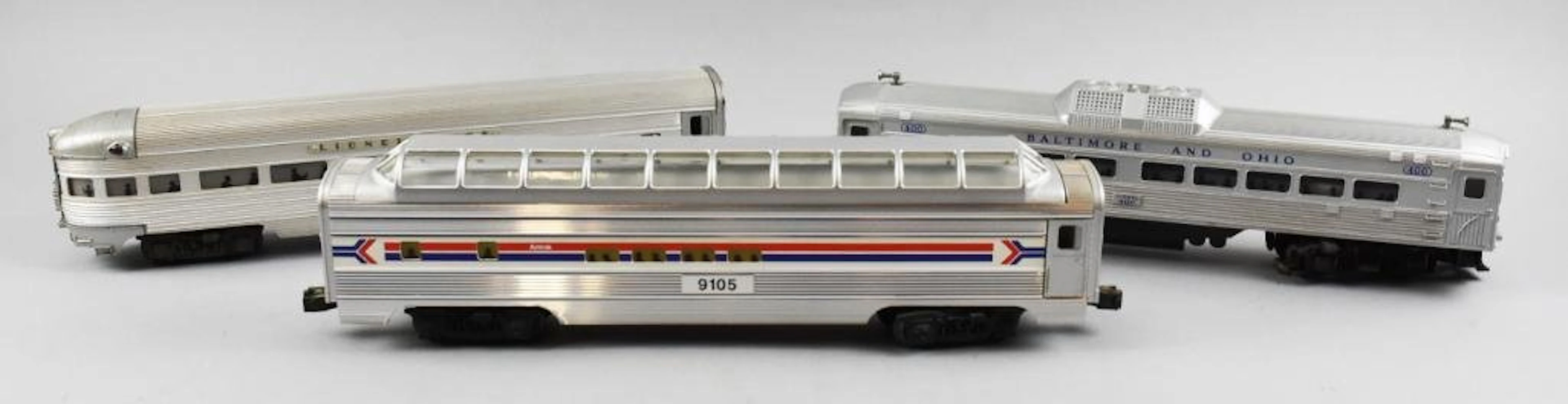 Lionel Lines Passenger Cars, Silver Dawn, Amtrak, B&O