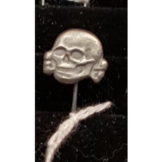 Nazi german ss silver totenkopf skull stick pin