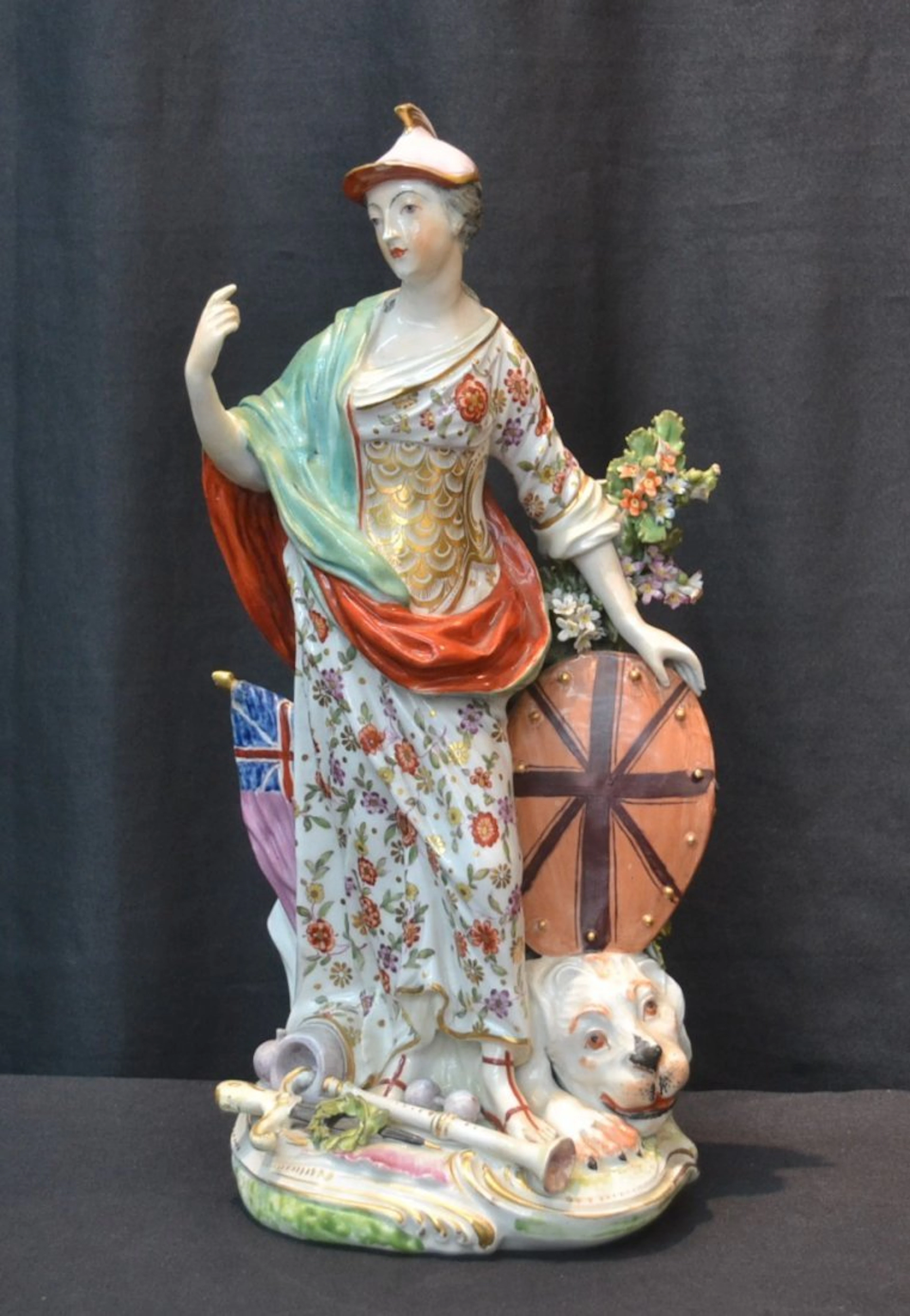 LARGE DERBY BRITANNIA FIGURE ; ca. 1765-1770