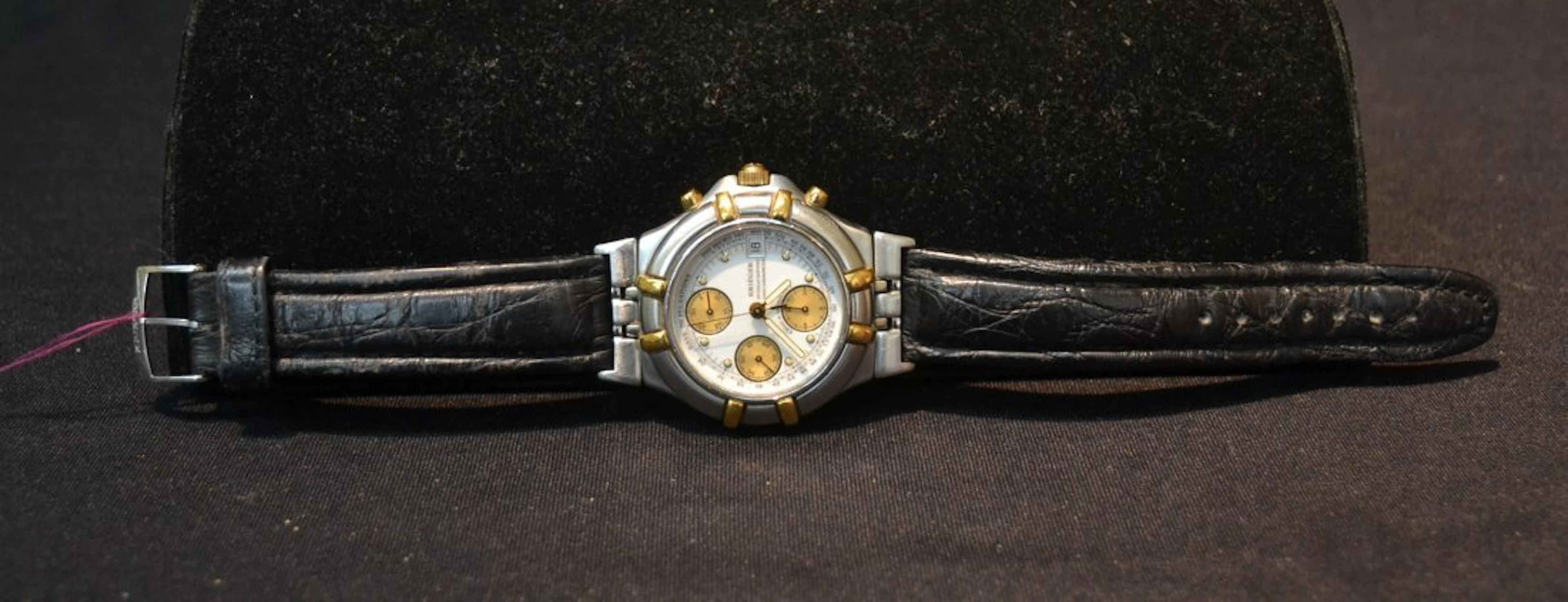 KRIEGER PORTHOLE STAINLESS STEEL & 18kt WATCH