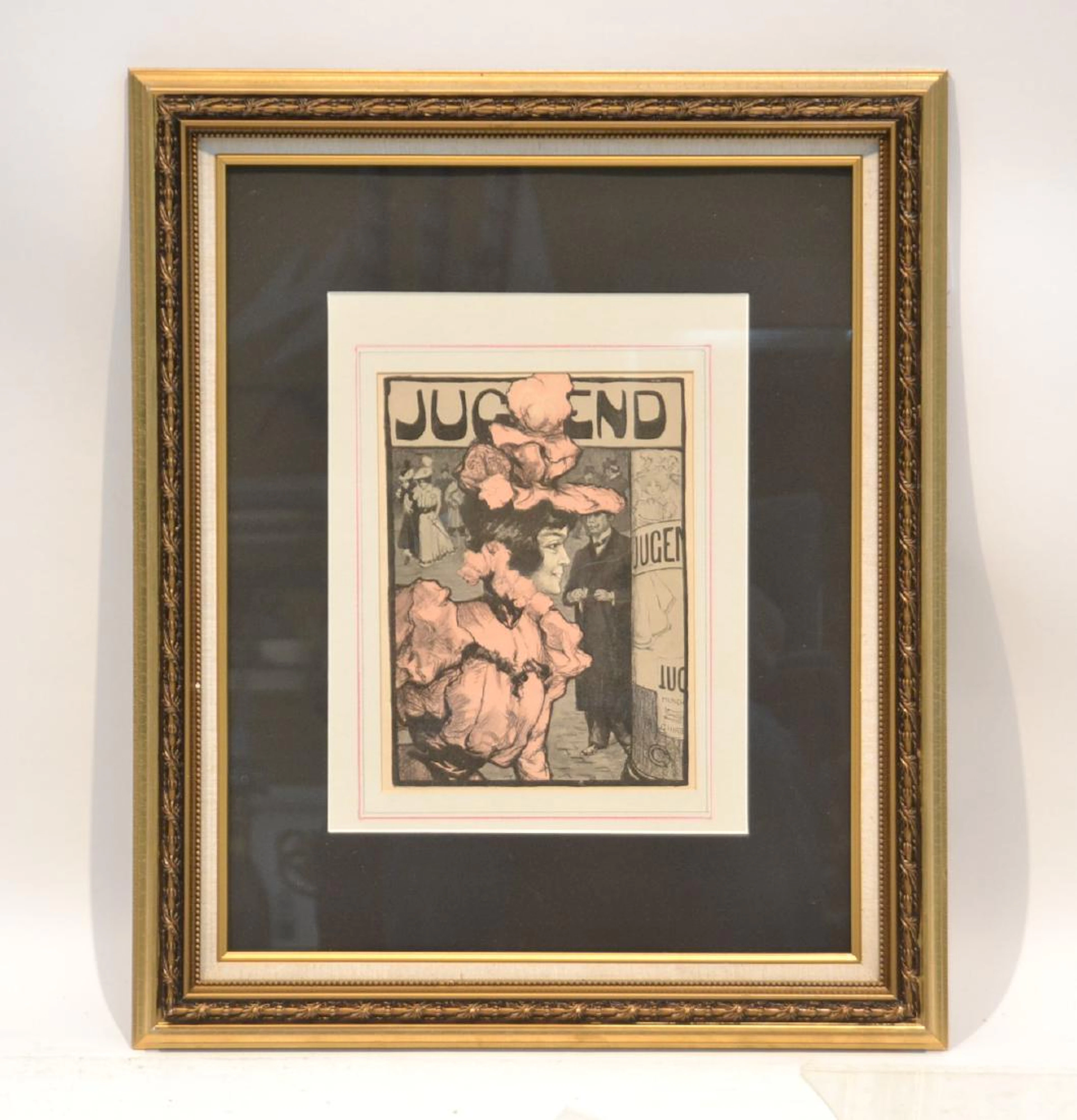 Framed jugend magazine cover of woman