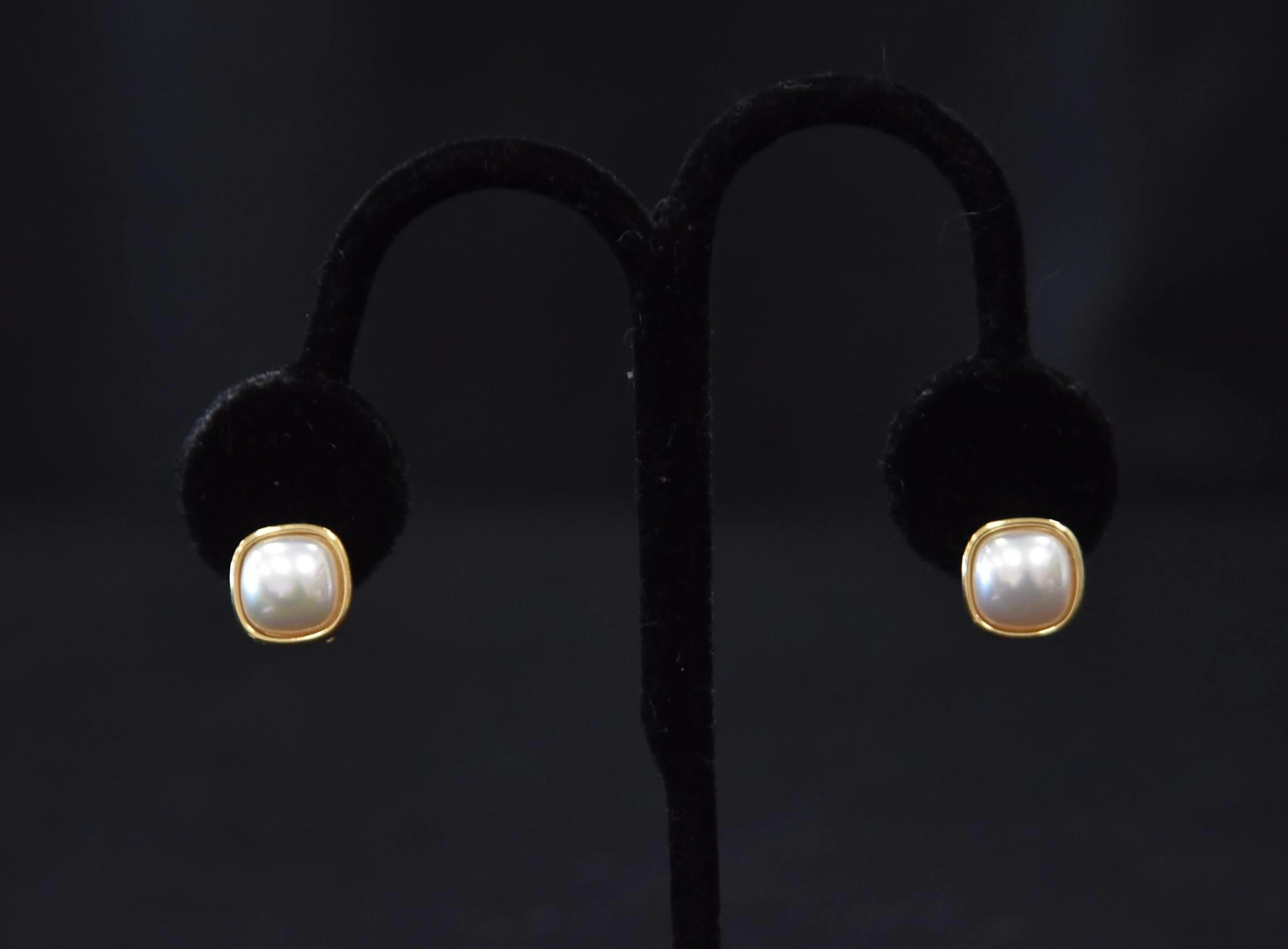 MAJORICA , 14kt GOLD & PEARL EARRINGS