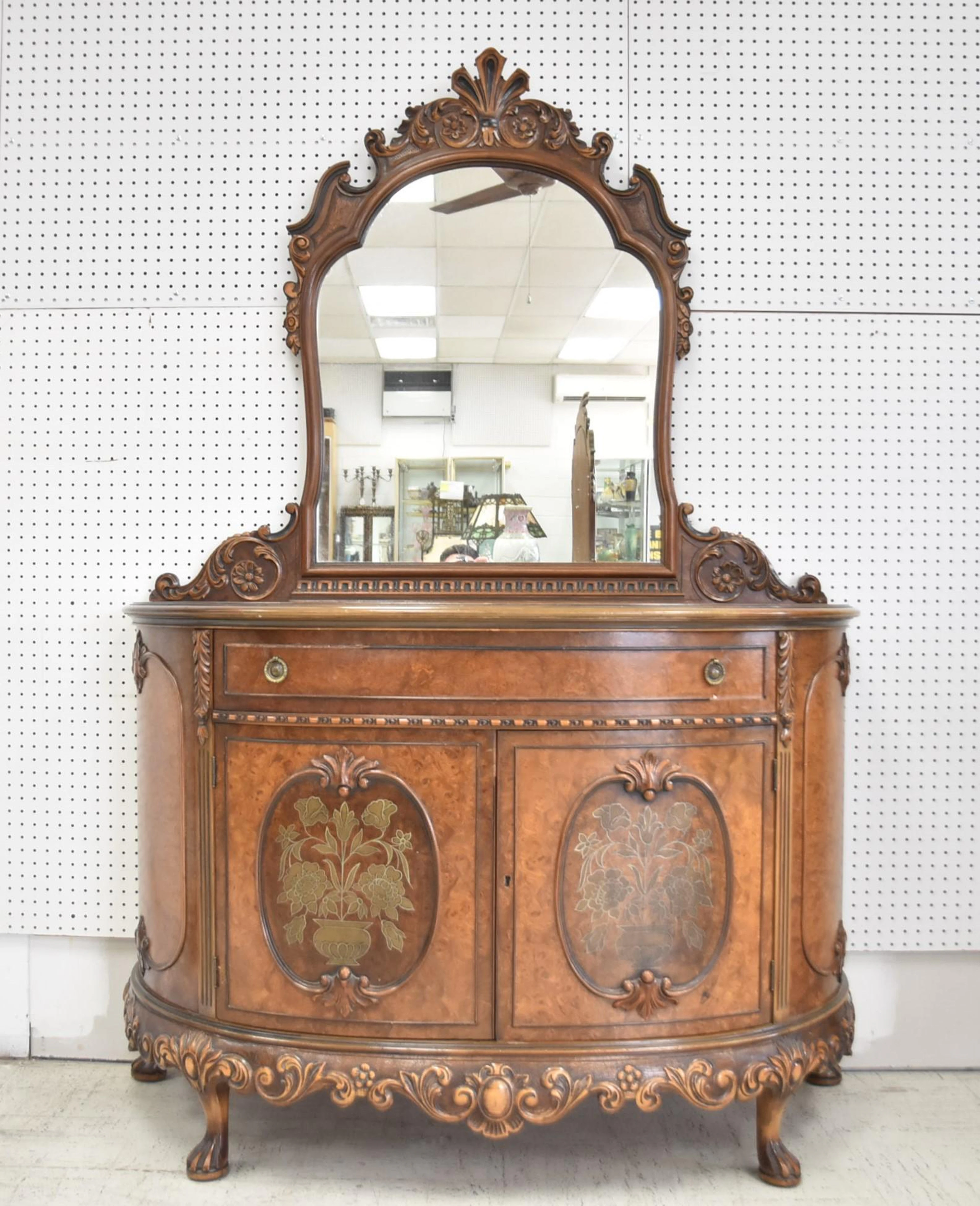 BERKEY & GAY MAHOGANY COMMODE WITH MIRROR