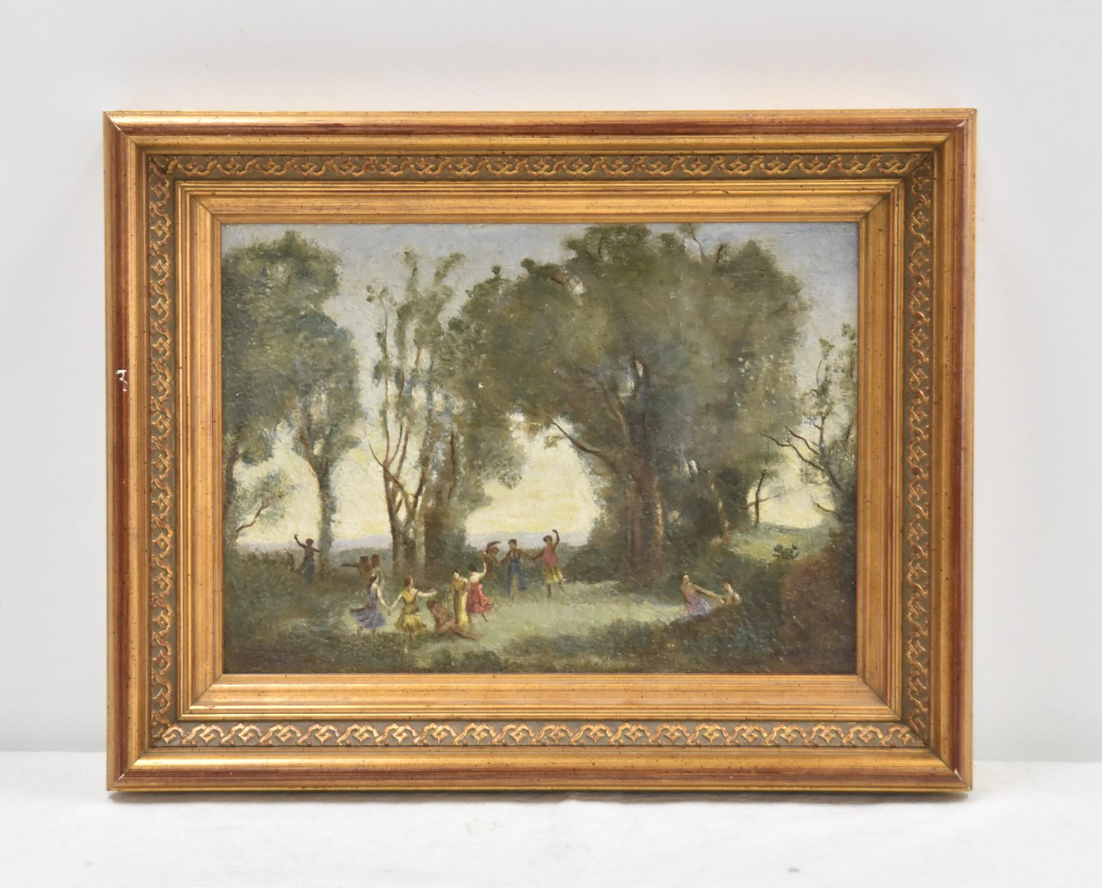 OIL ON CANVAS FIGURES IN LANDSCAPE