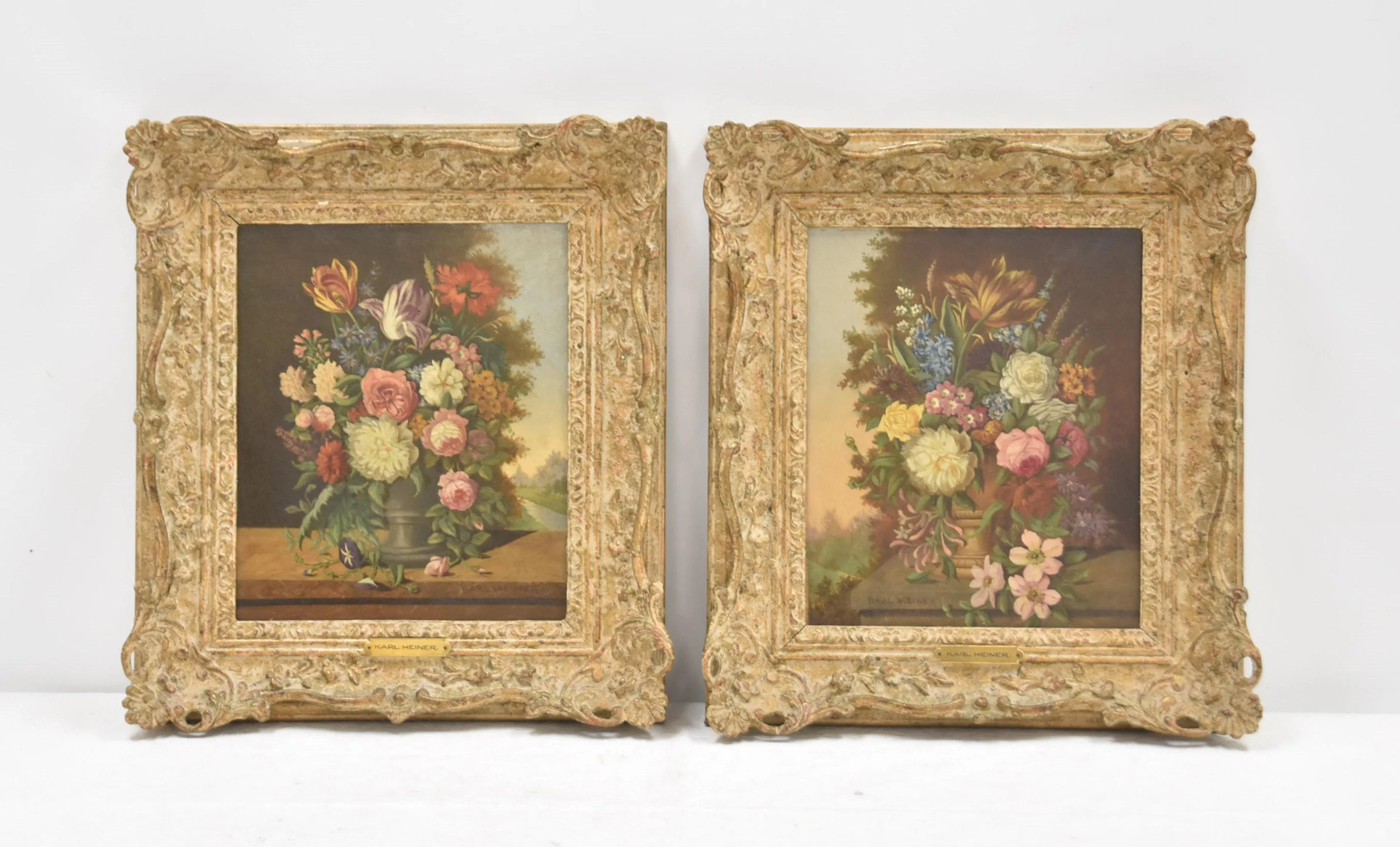 KARL HEINER , AUSTRIAN (Pr) FLORAL OIL ON CANVAS