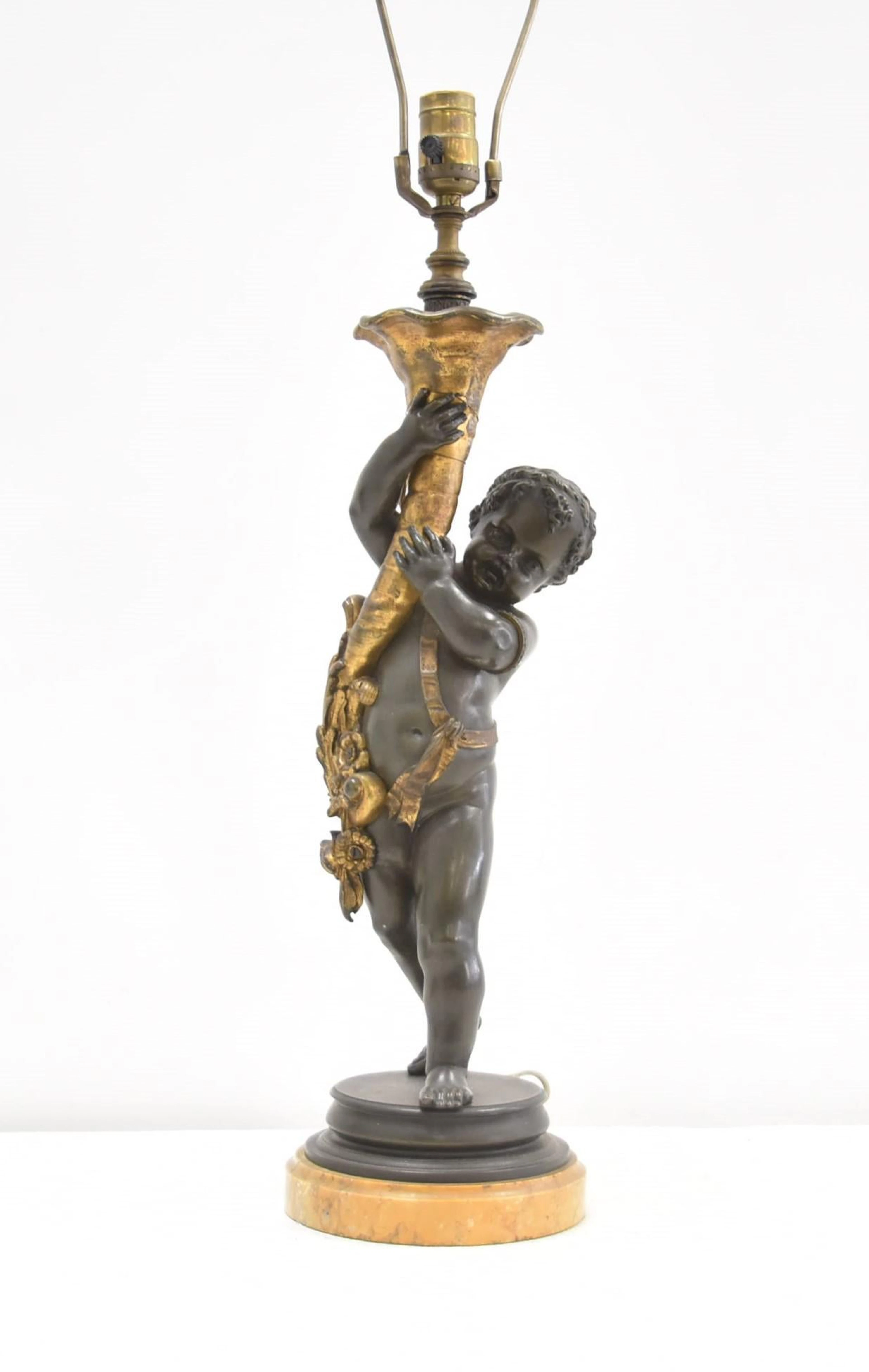 2-TONE BRONZE PUTTI LAMP