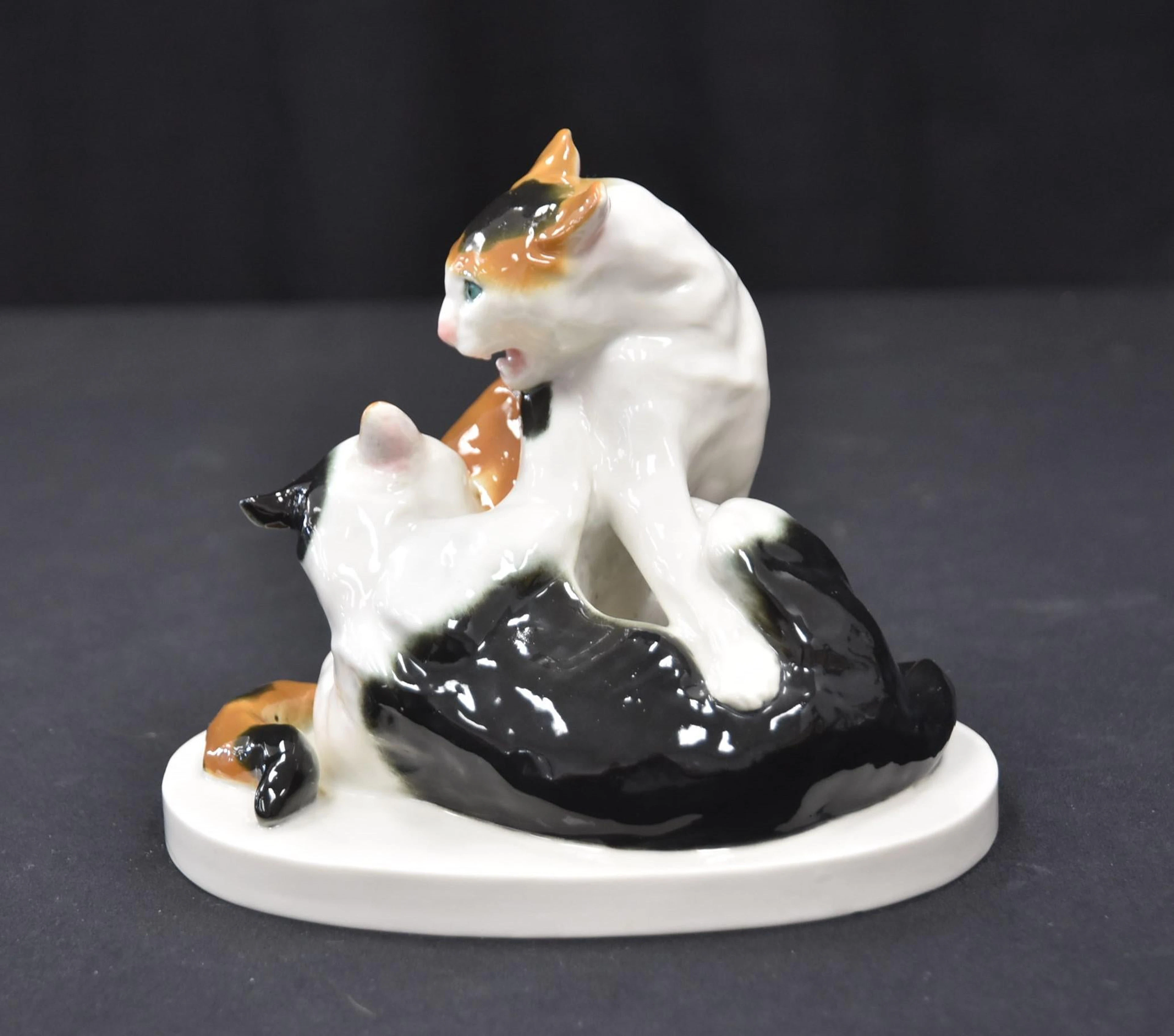 GERMAN SCHWARZBURGER PORCELAIN CAT FIGURE